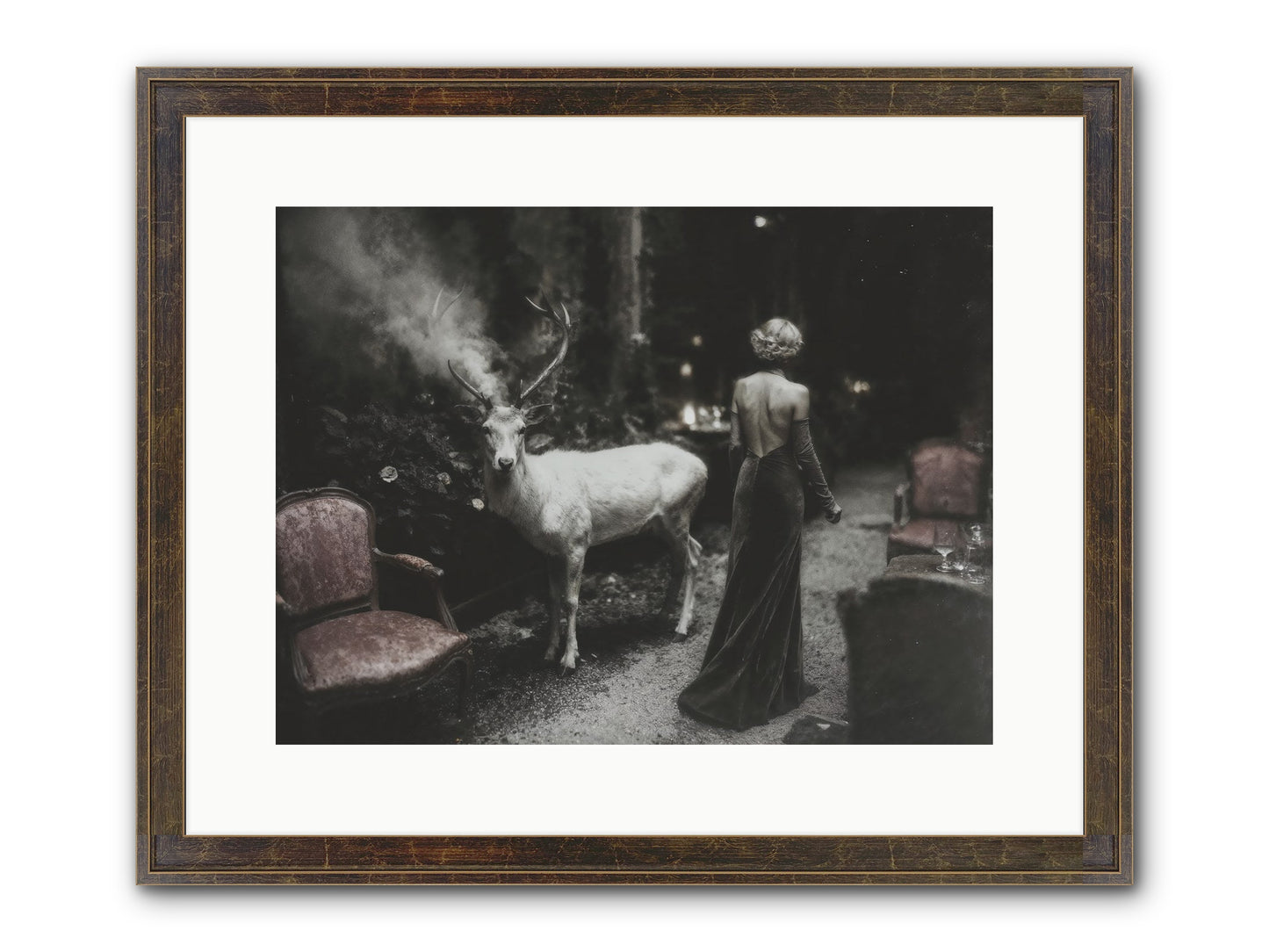 Champagne and Courage Framed Print - Slimwoods Black/Gold 16x12
