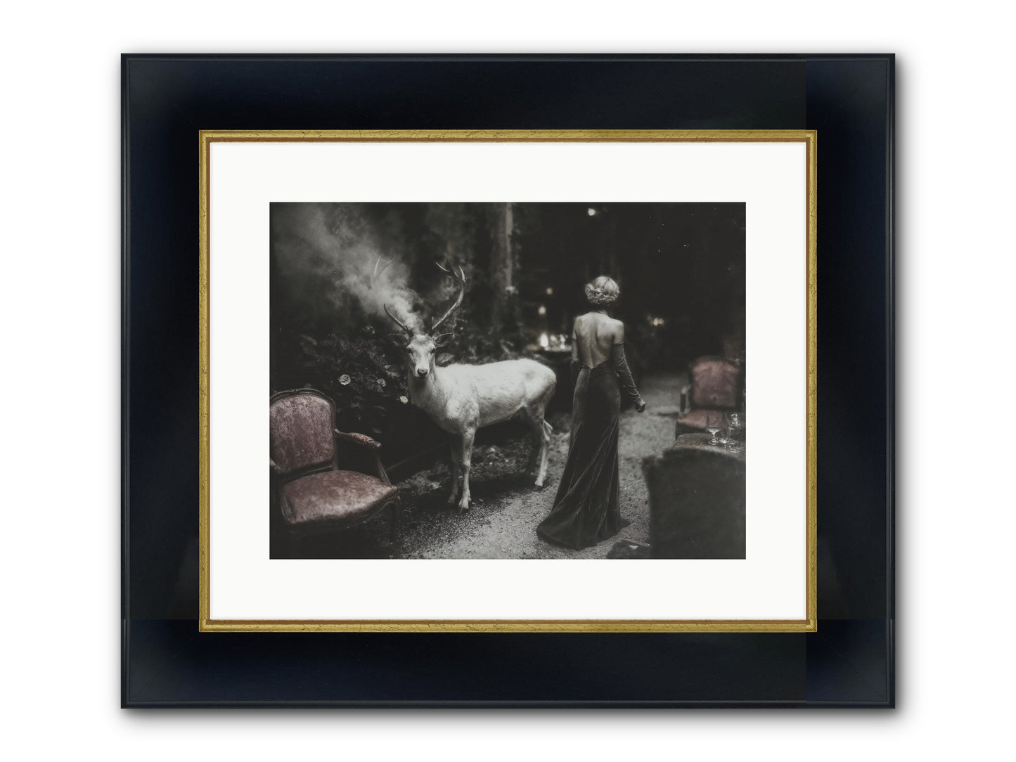 Champagne and Courage Framed Print - Wide Black w/Gold 16x12