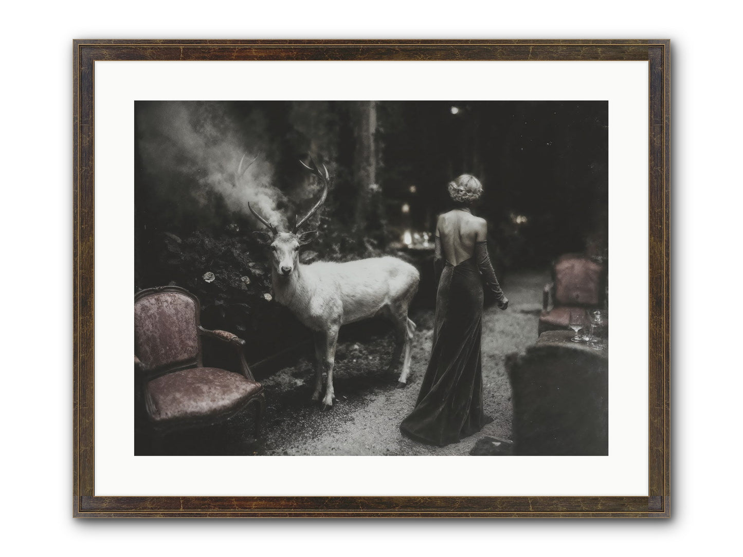 Champagne and Courage Framed Print - Slimwoods Black/Gold 24x18