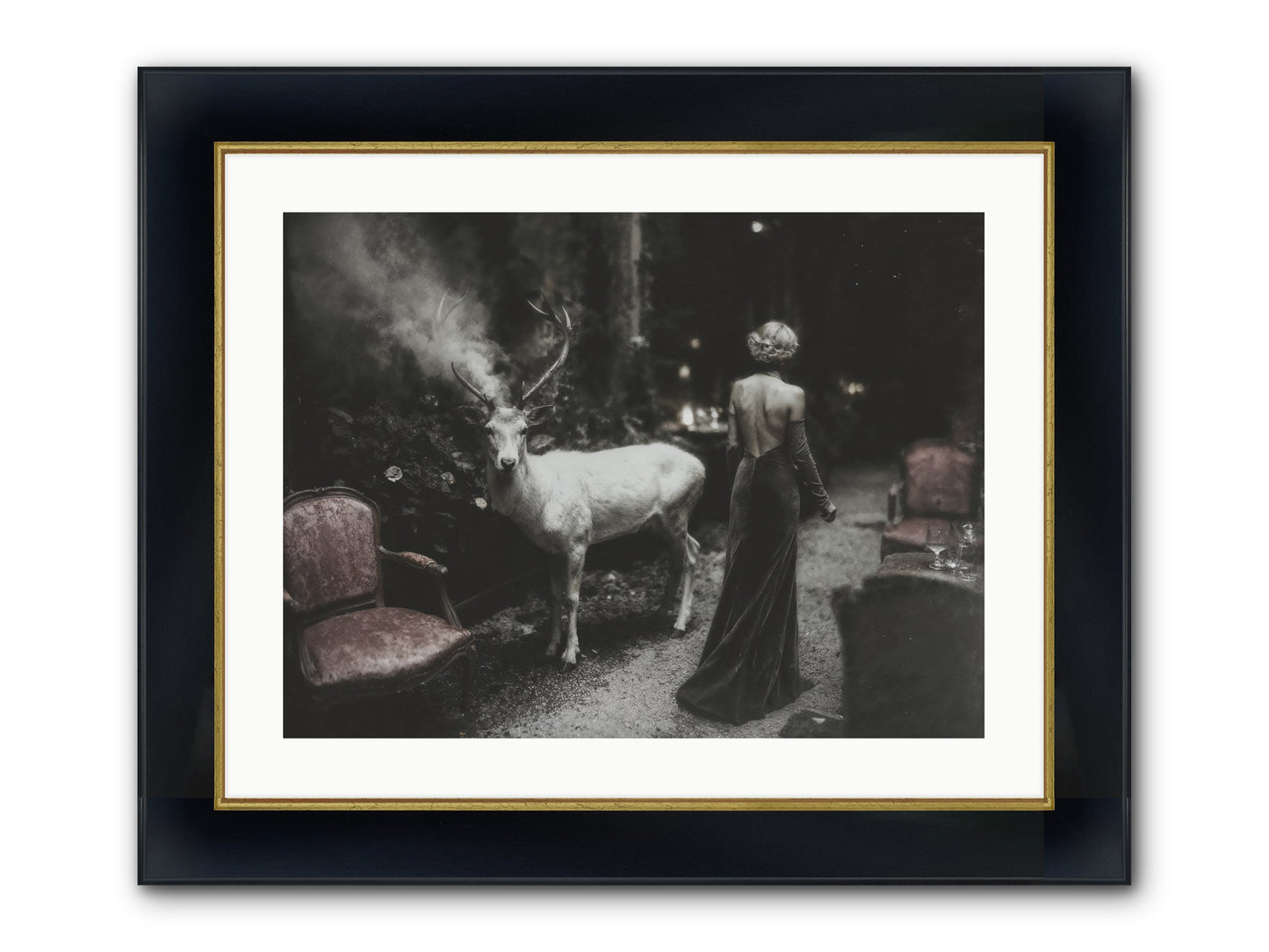 Champagne and Courage Framed Print - Wide Black w/Gold 24x18