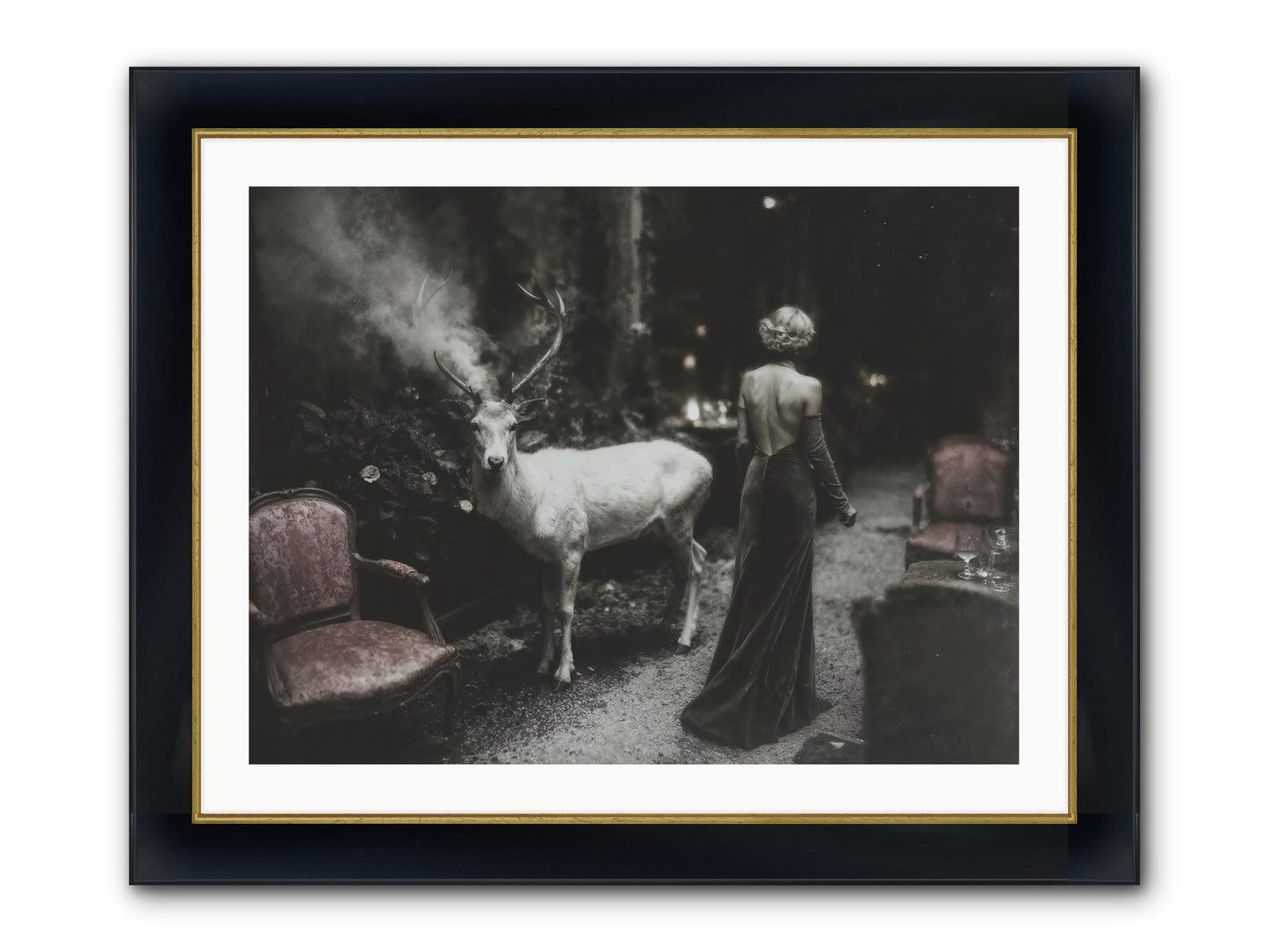 Champagne and Courage Framed Print - Wide Black w/Gold 32x24