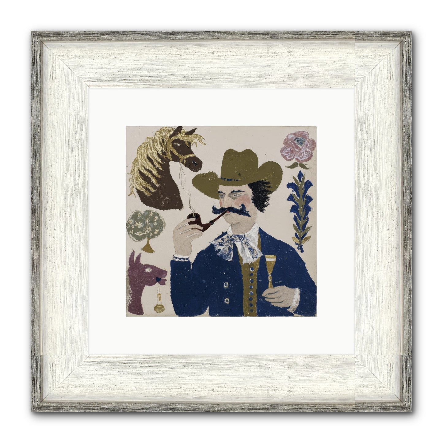 Champagne Before Noon Framed Print - Driftwood White 10x10