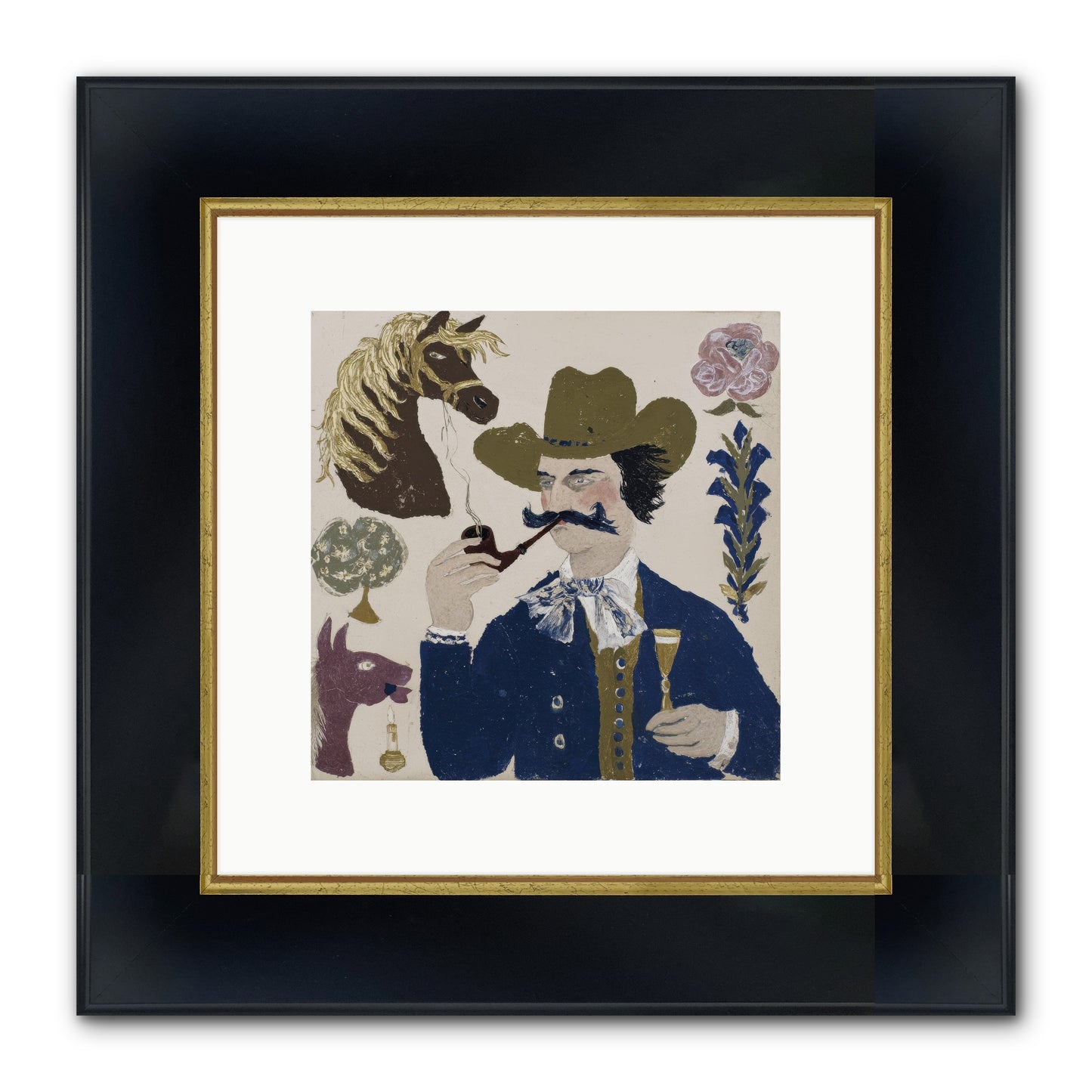 Champagne Before Noon Framed Print - Wide Black w/Gold 10x10