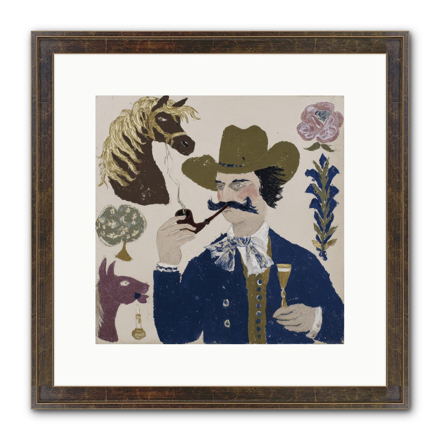 Champagne Before Noon Framed Print - Slimwoods Black/Gold 12x12