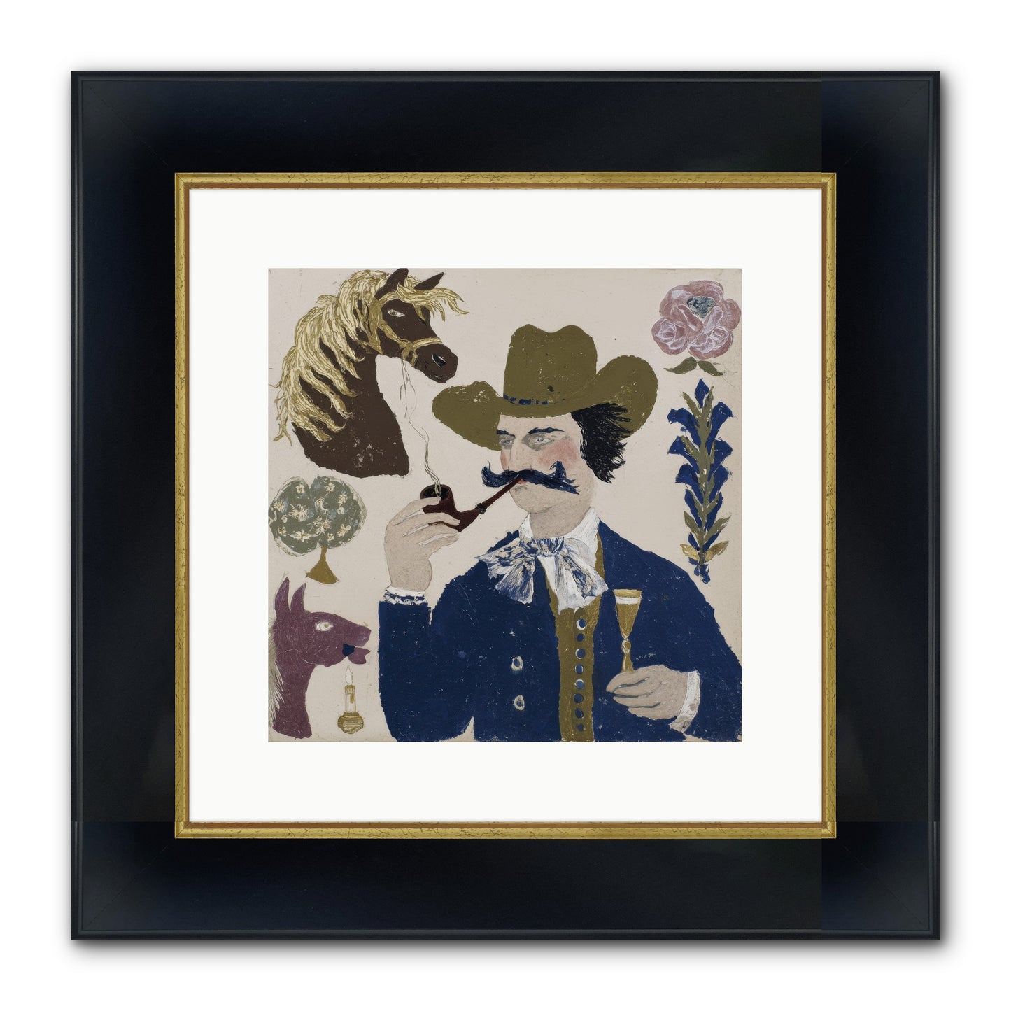Champagne Before Noon Framed Print - Wide Black w/Gold 12x12