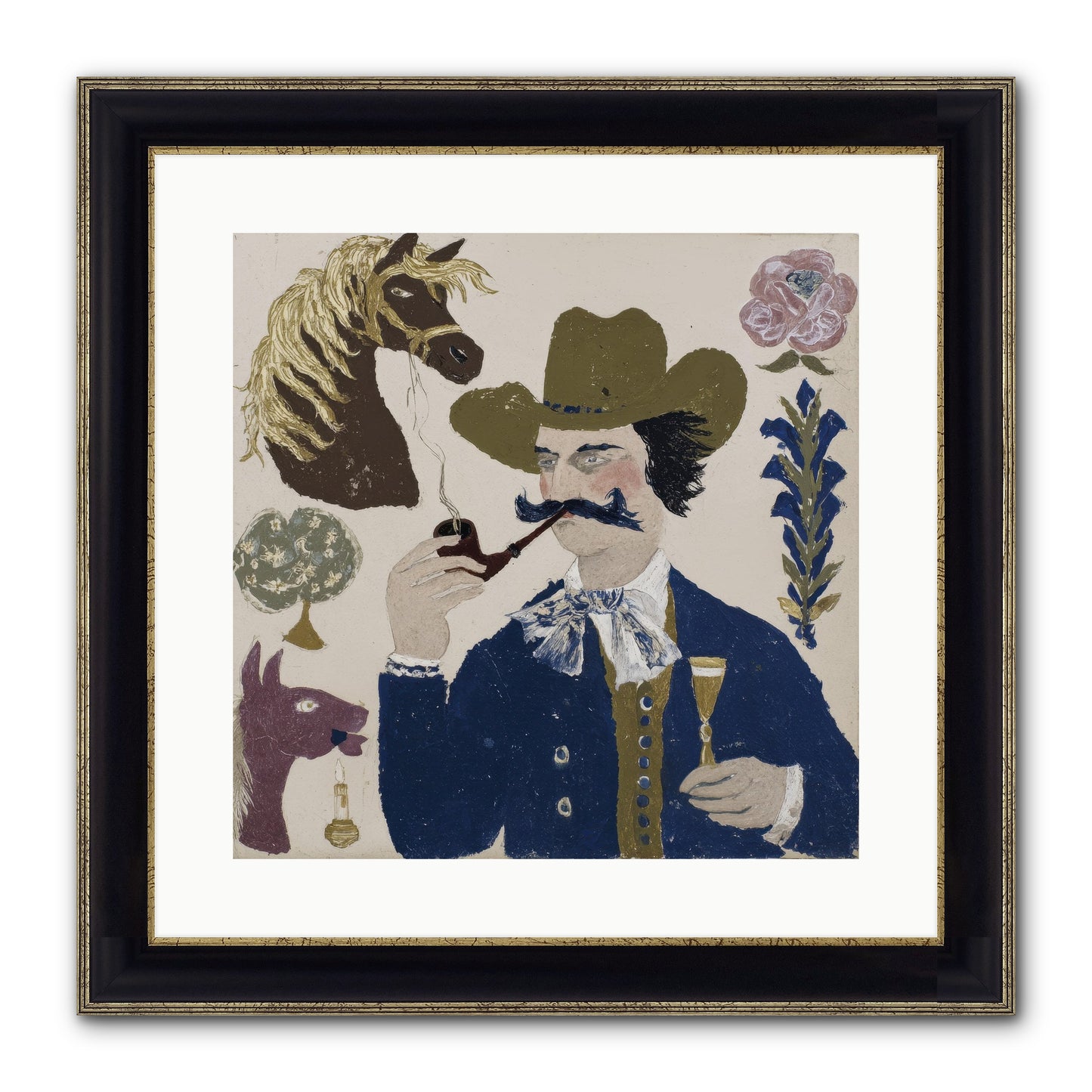 Champagne Before Noon Framed Print - Black & Gold 16x16