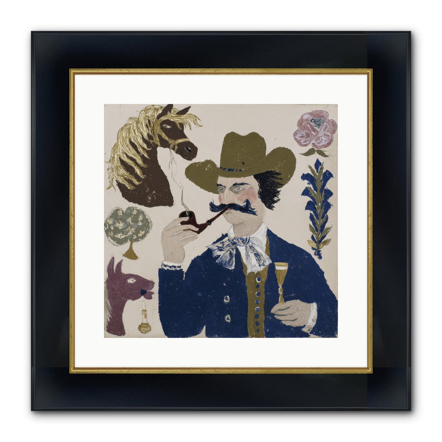 Champagne Before Noon Framed Print - Wide Black w/Gold 16x16