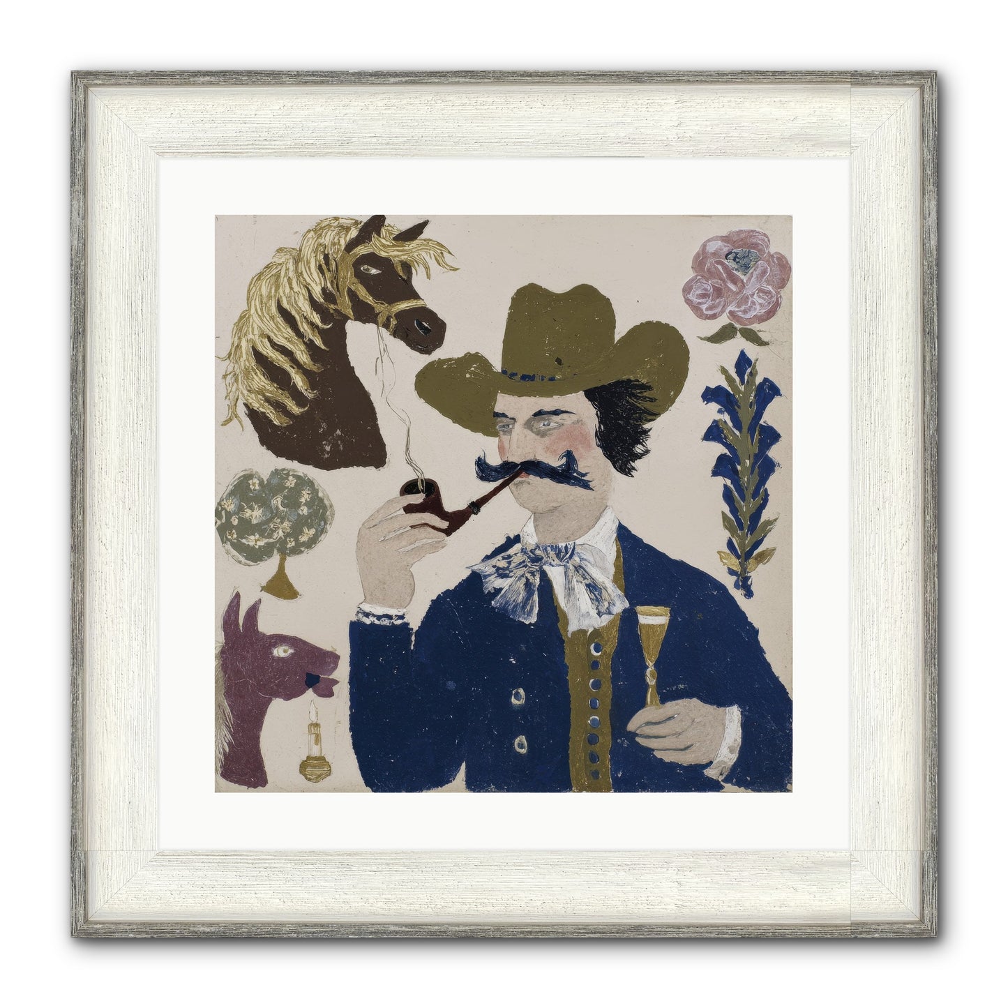 Champagne Before Noon Framed Print - Driftwood White 20x20