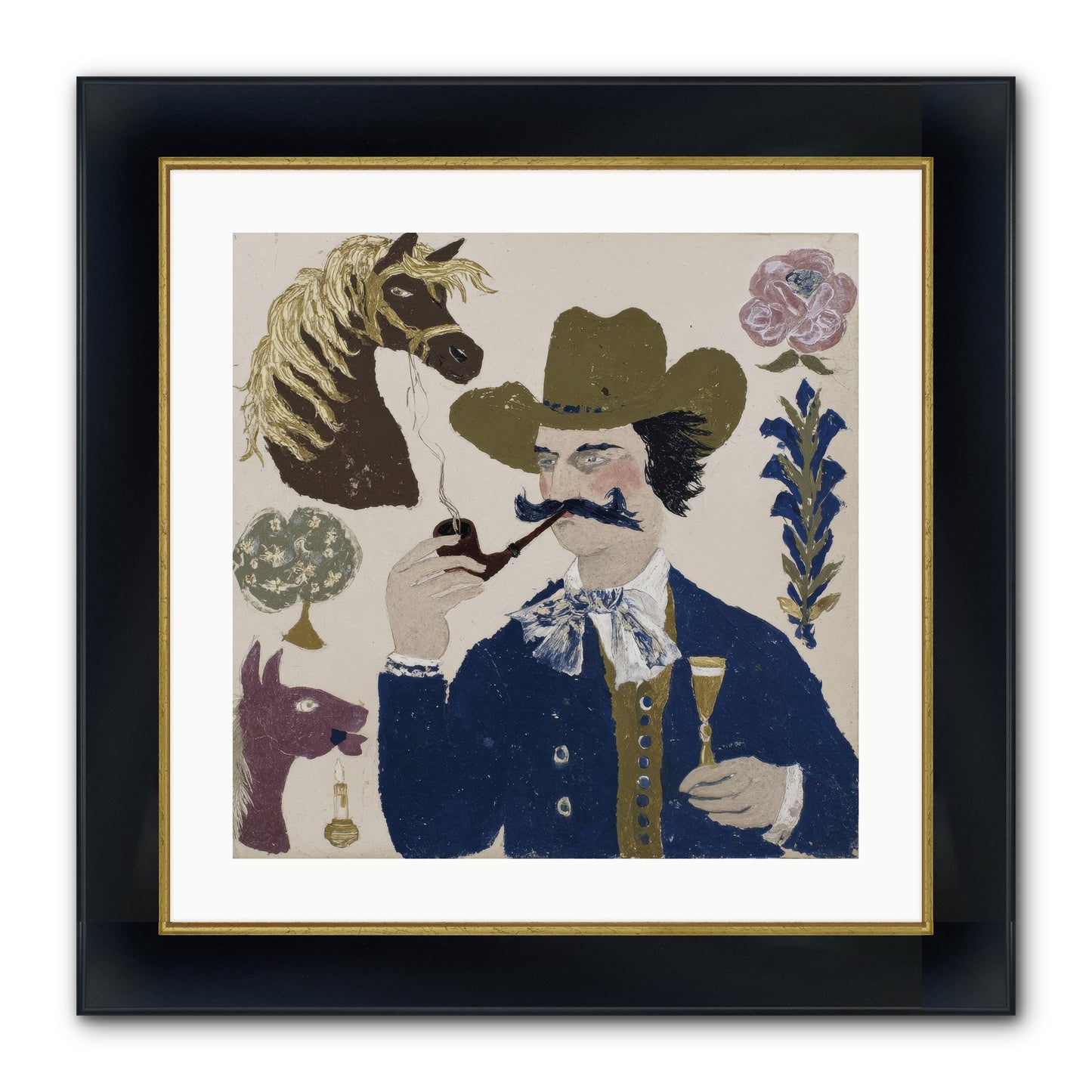 Champagne Before Noon Framed Print - Wide Black w/Gold 20x20
