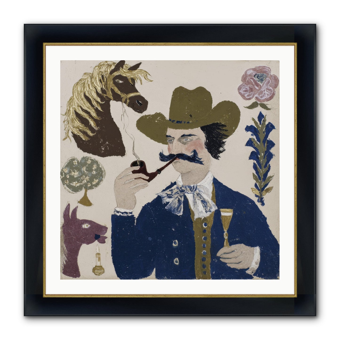 Champagne Before Noon Framed Print - Wide Black w/Gold 30x30