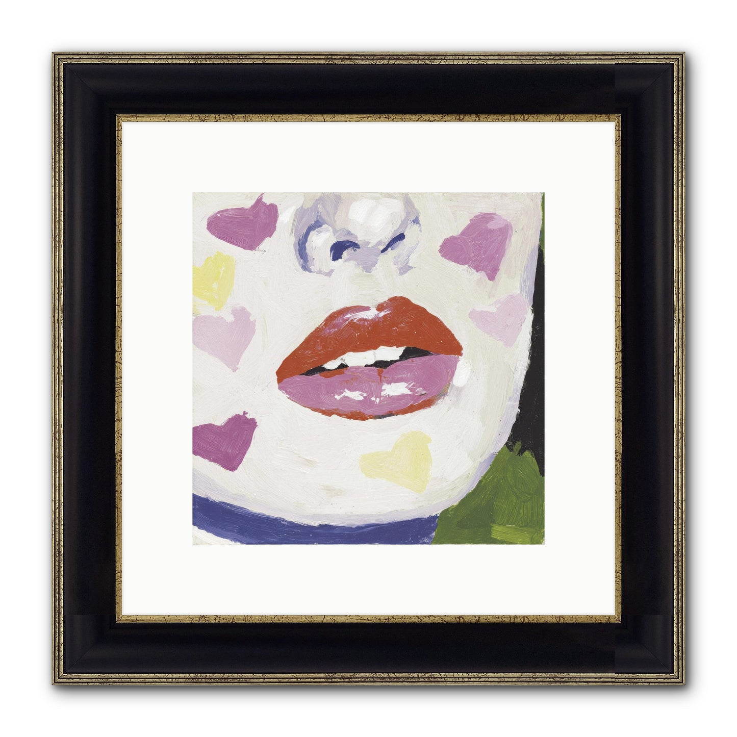 Champagne & Confessions Framed Print - Black & Gold 10x10