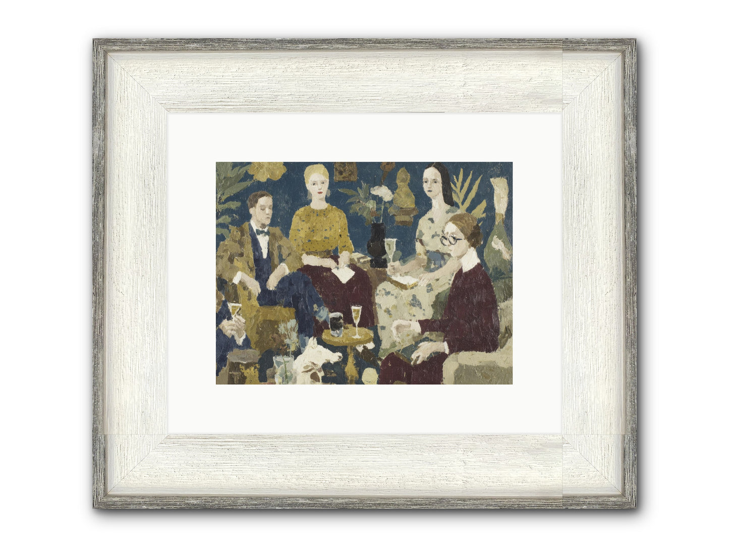 Champagne In The Library Framed Print - Driftwood White 12x9