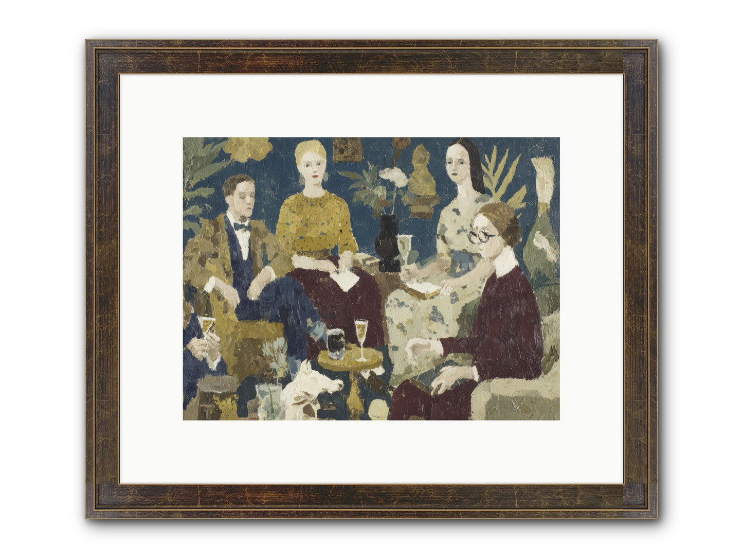 Champagne In The Library Framed Print - Slimwoods Black/Gold 12x9