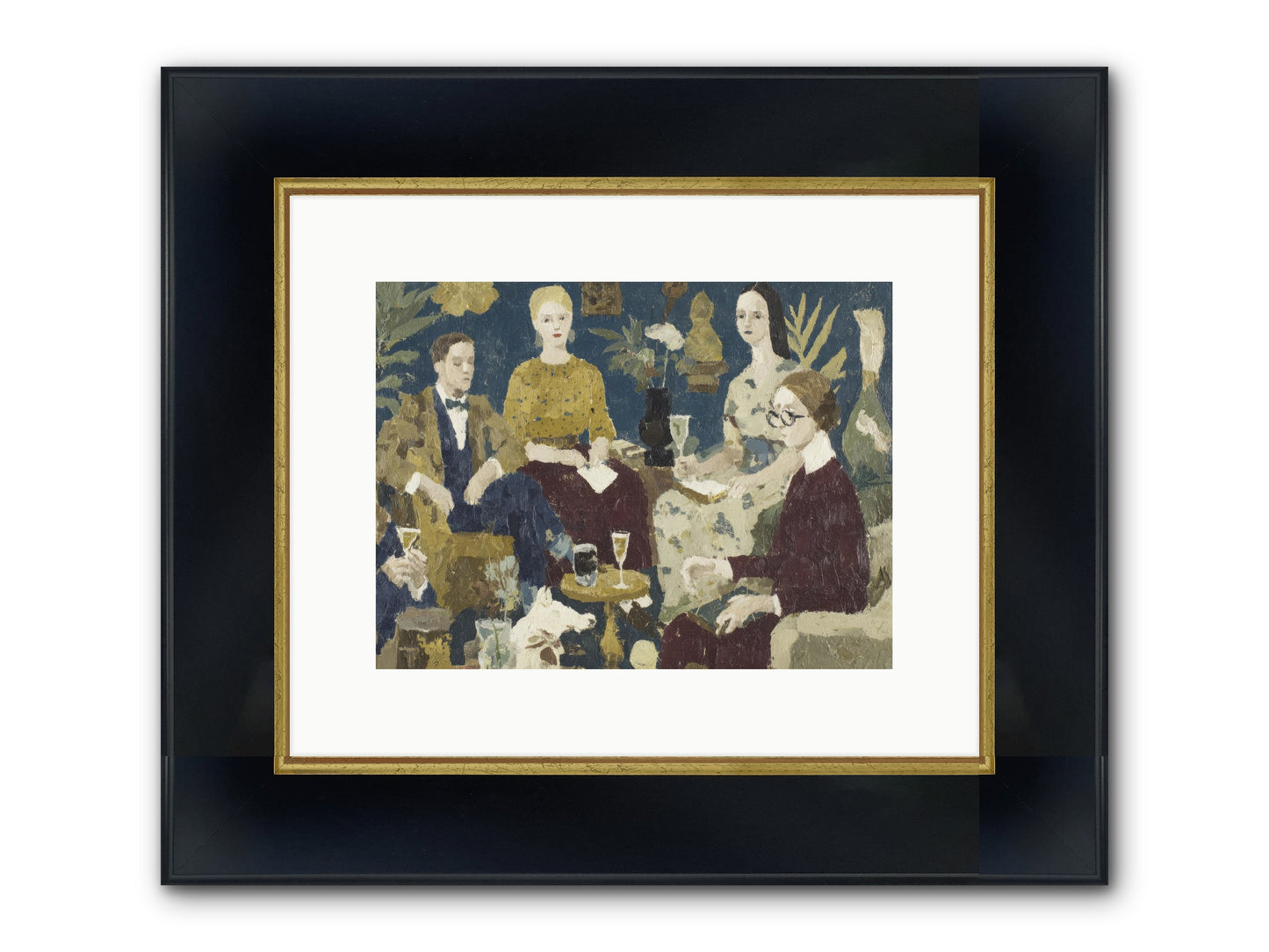 Champagne In The Library Framed Print - Wide Black w/Gold 12x9
