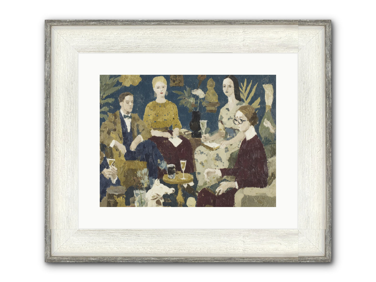 Champagne In The Library Framed Print - Driftwood White 16x12