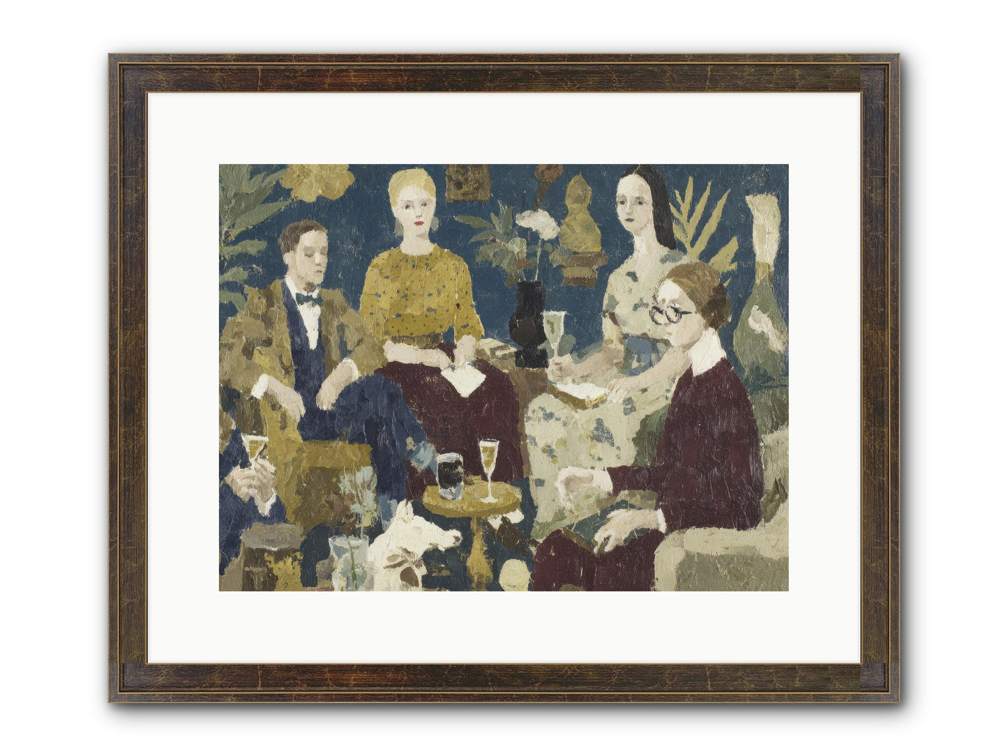 Champagne In The Library Framed Print - Slimwoods Black/Gold 16x12