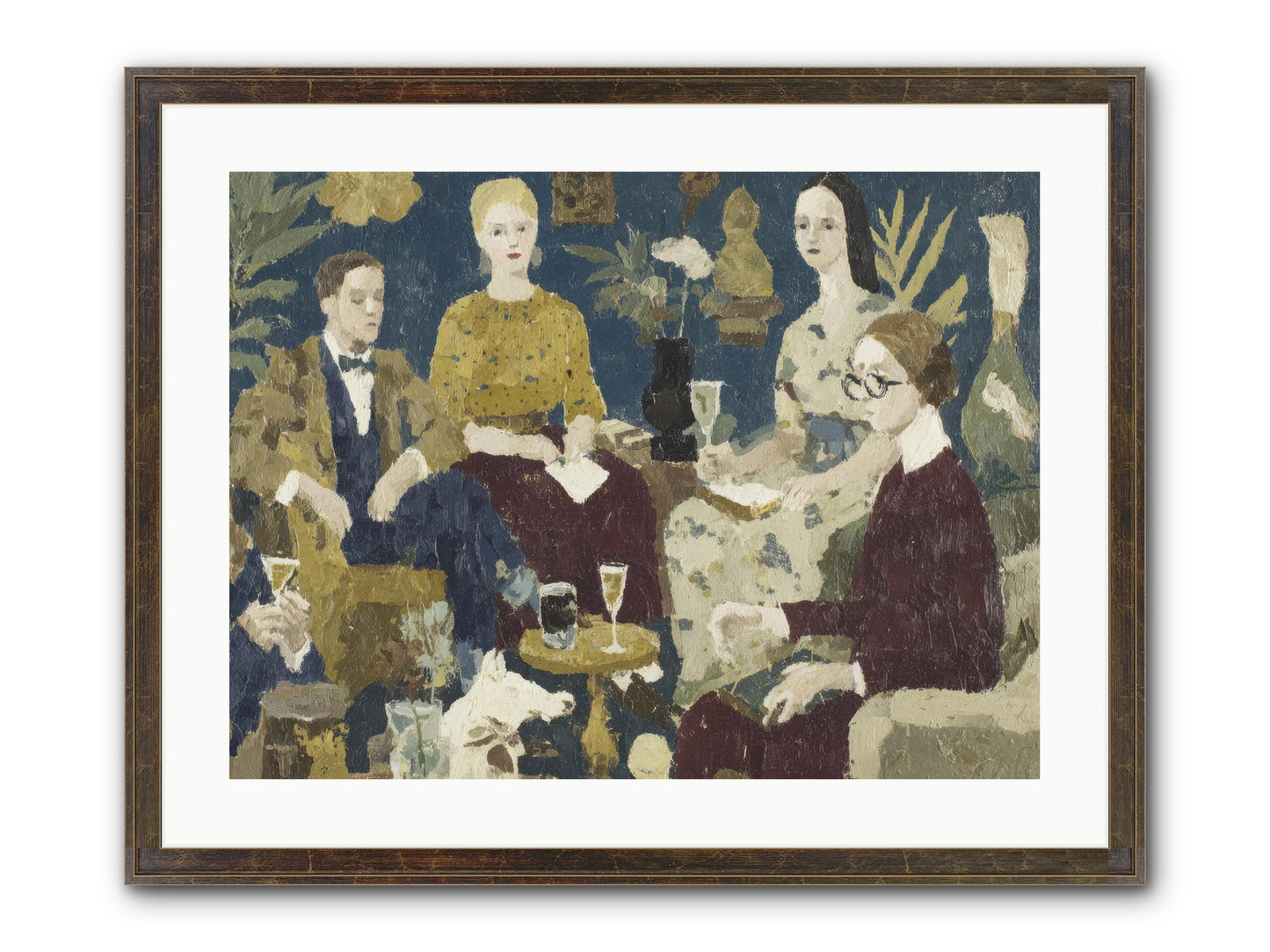 Champagne In The Library Framed Print - Slimwoods Black/Gold 24x18