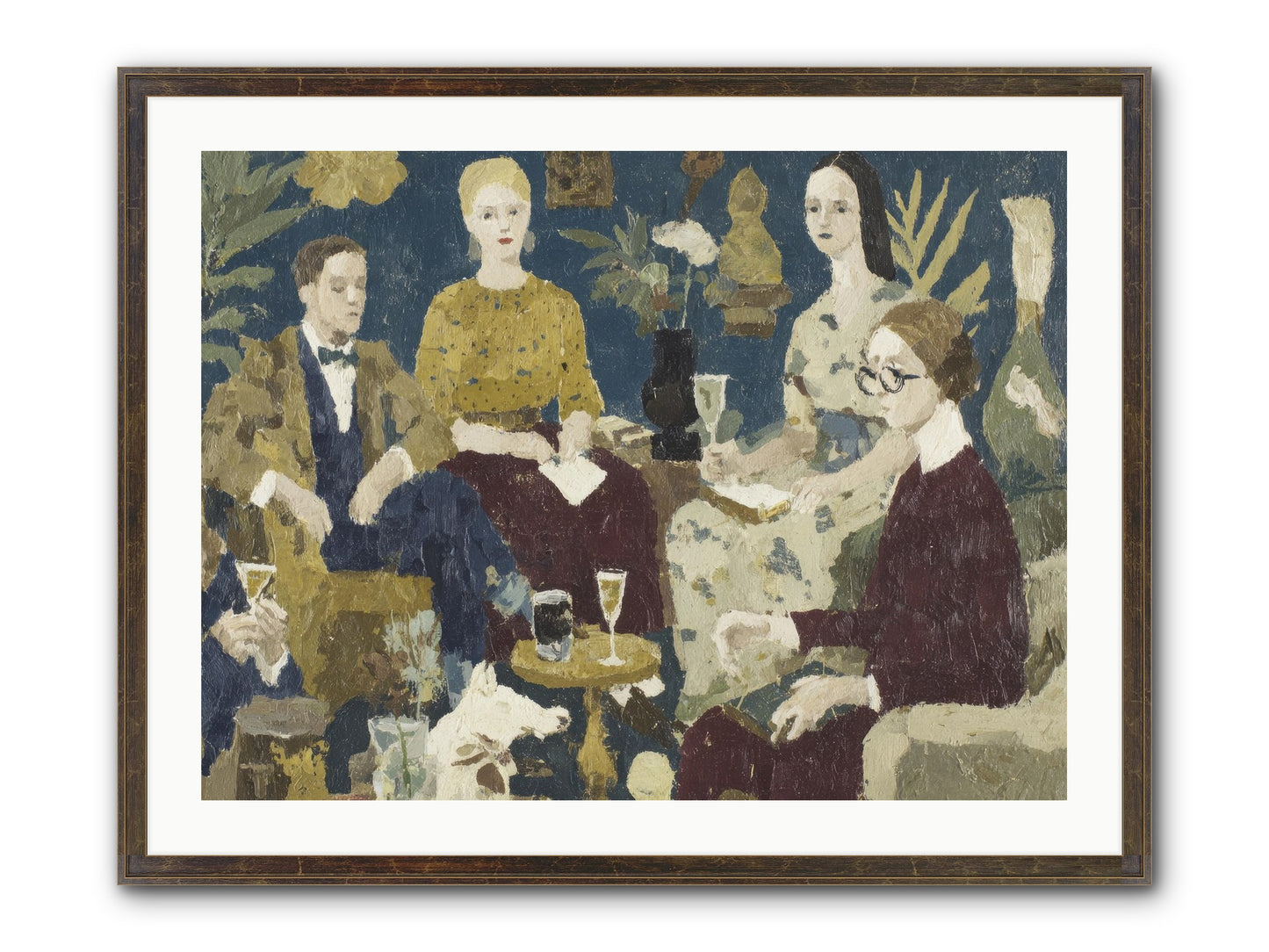 Champagne In The Library Framed Print - Slimwoods Black/Gold 32x24