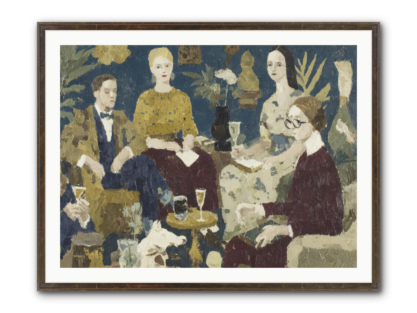 Champagne In The Library Framed Print - Slimwoods Black/Gold 40x30