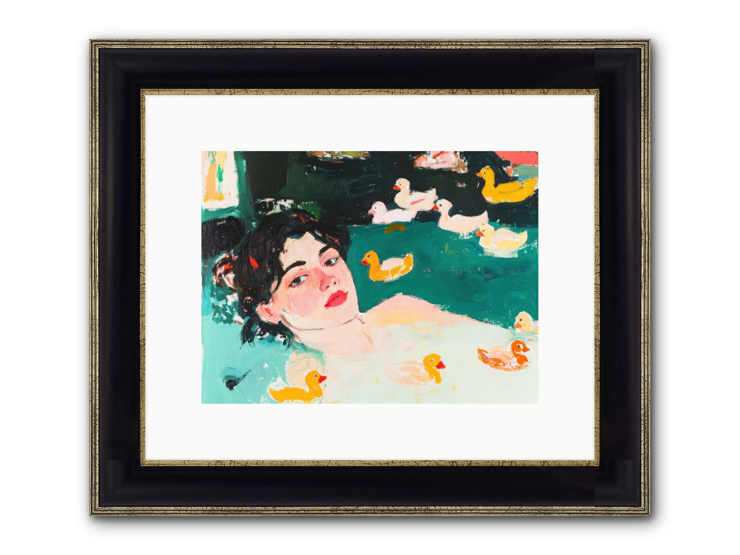 Champagne Soak Framed Print - Black & Gold 12x9