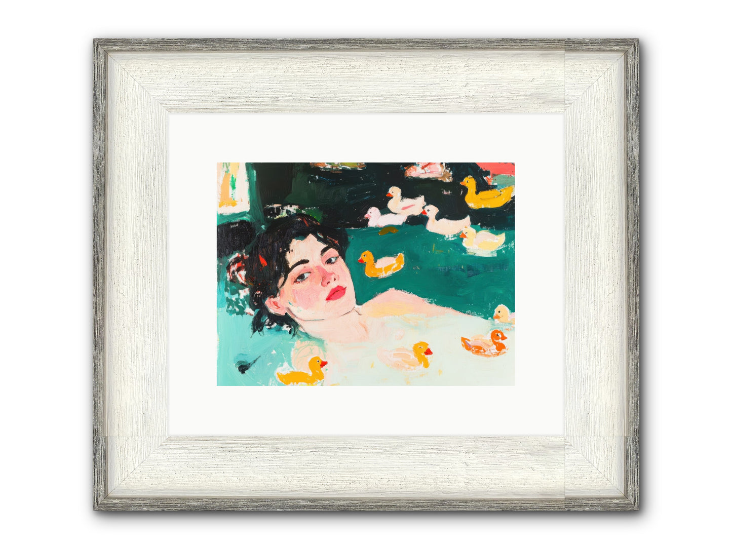 Champagne Soak Framed Print - Driftwood White 12x9