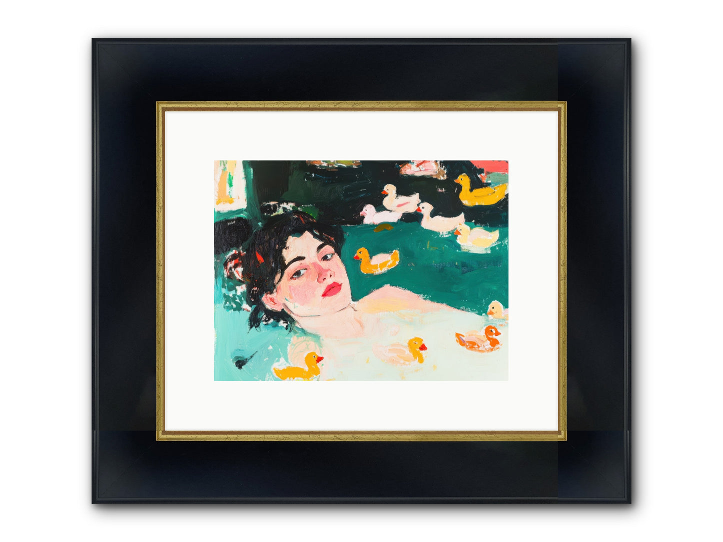 Champagne Soak Framed Print - Wide Black w/Gold 12x9