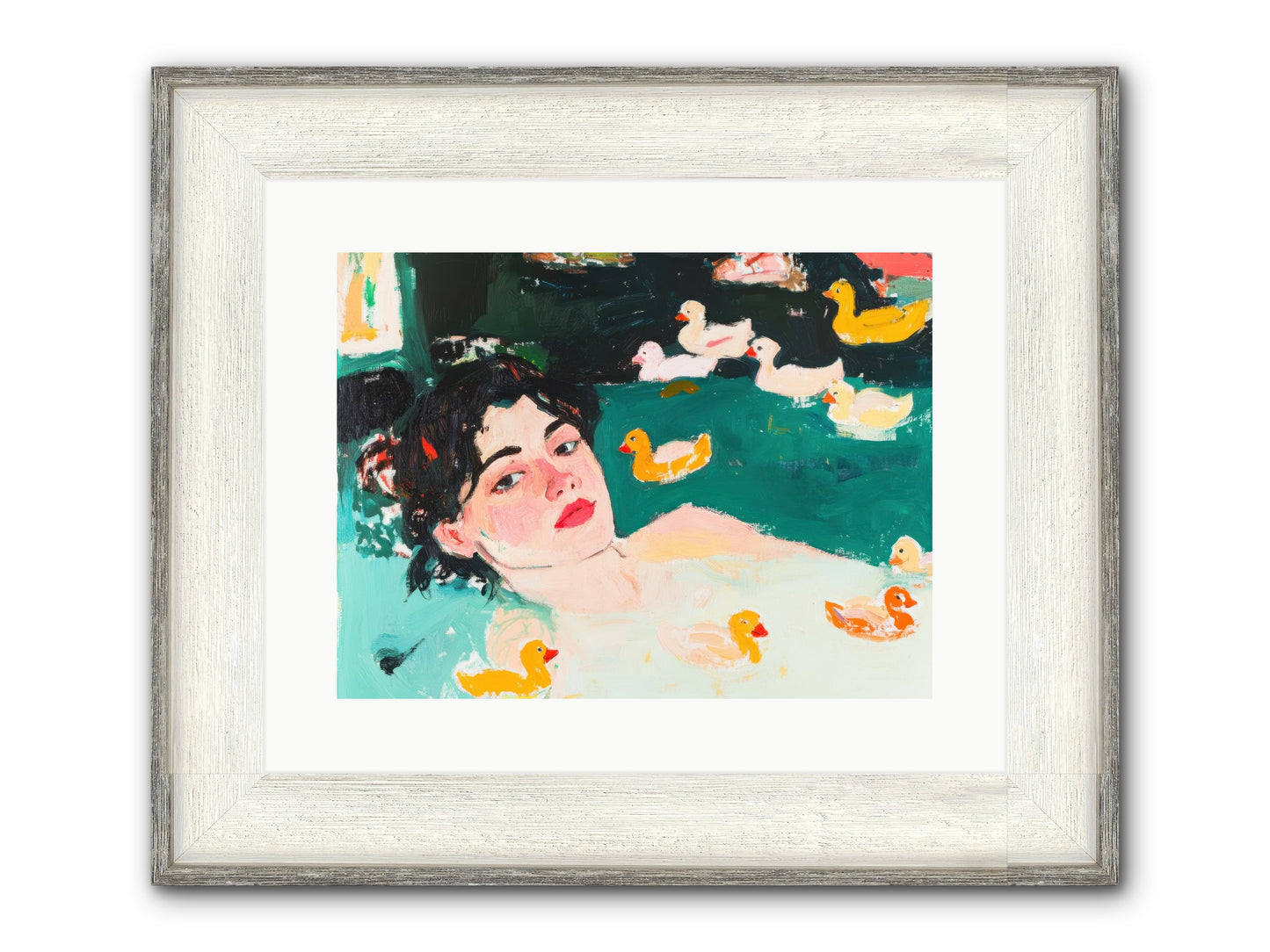 Champagne Soak Framed Print - Driftwood White 16x12