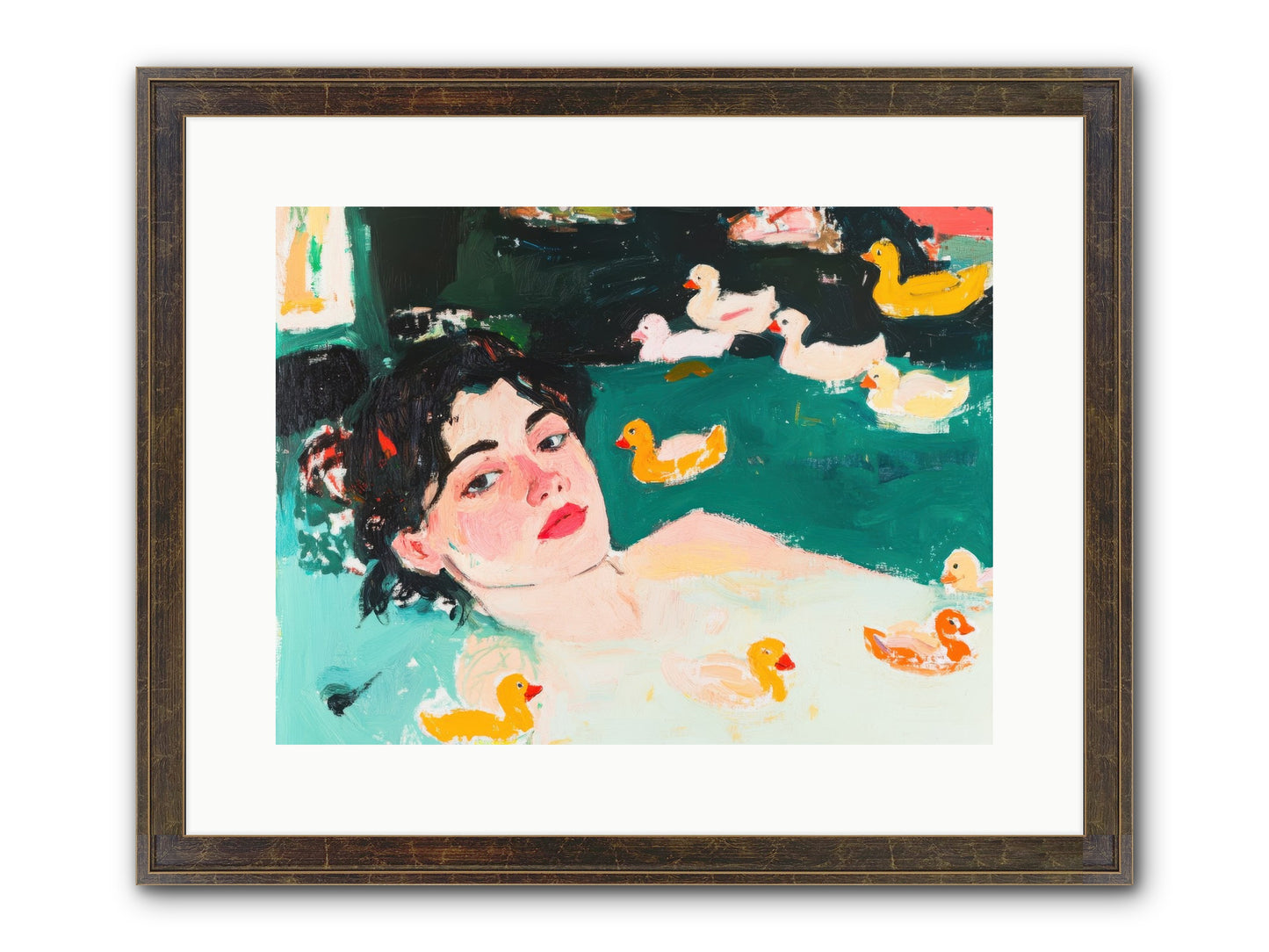 Champagne Soak Framed Print - Slimwoods Black/Gold 16x12