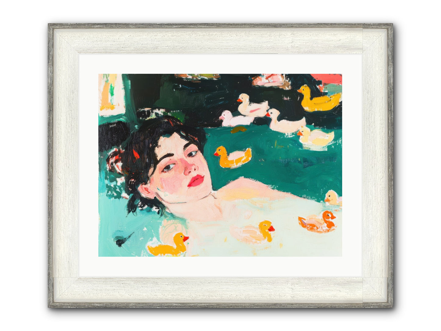 Champagne Soak Framed Print - Driftwood White 24x18