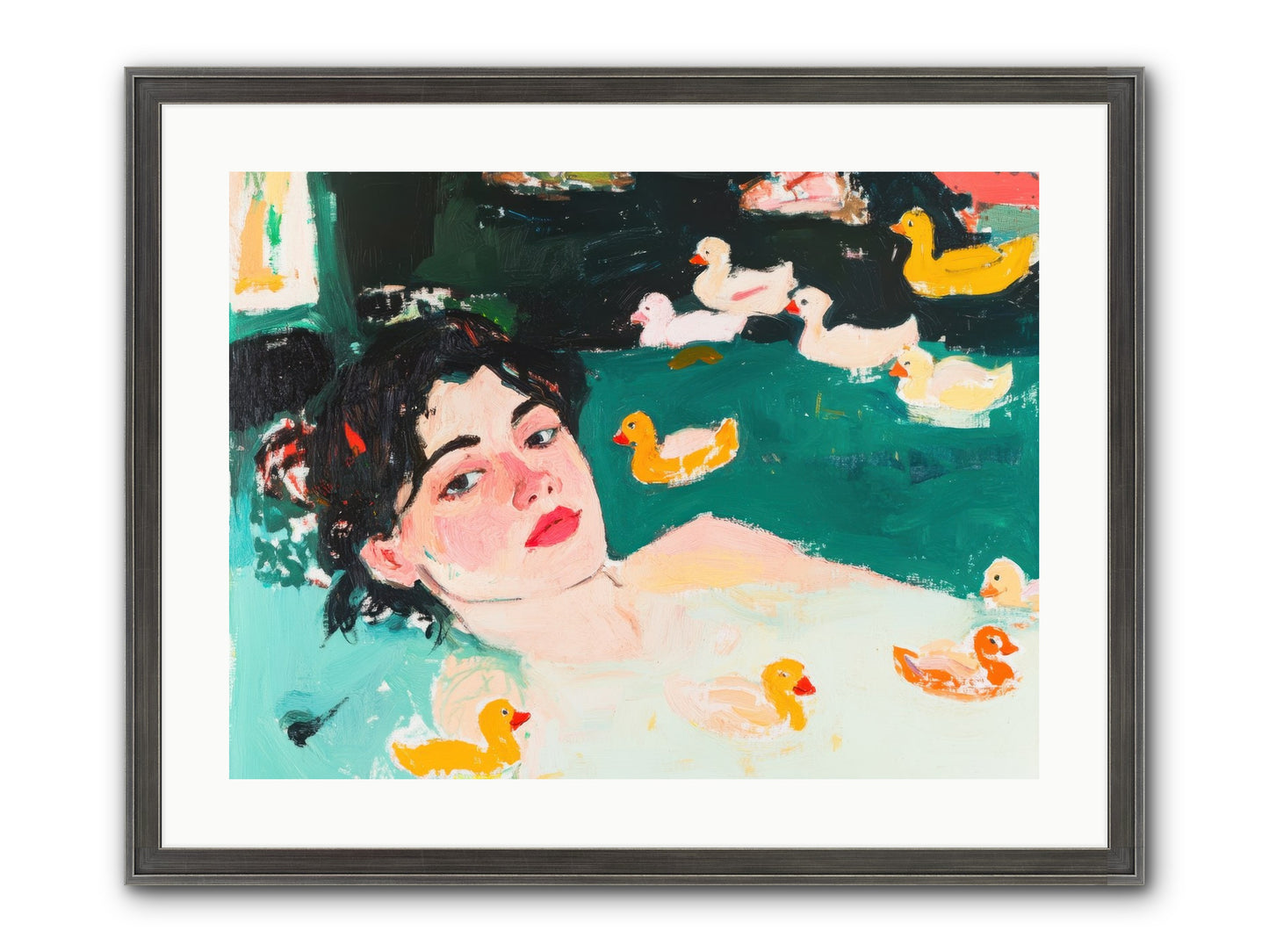 Champagne Soak Framed Print - Slimwoods Black/Silver 24x18