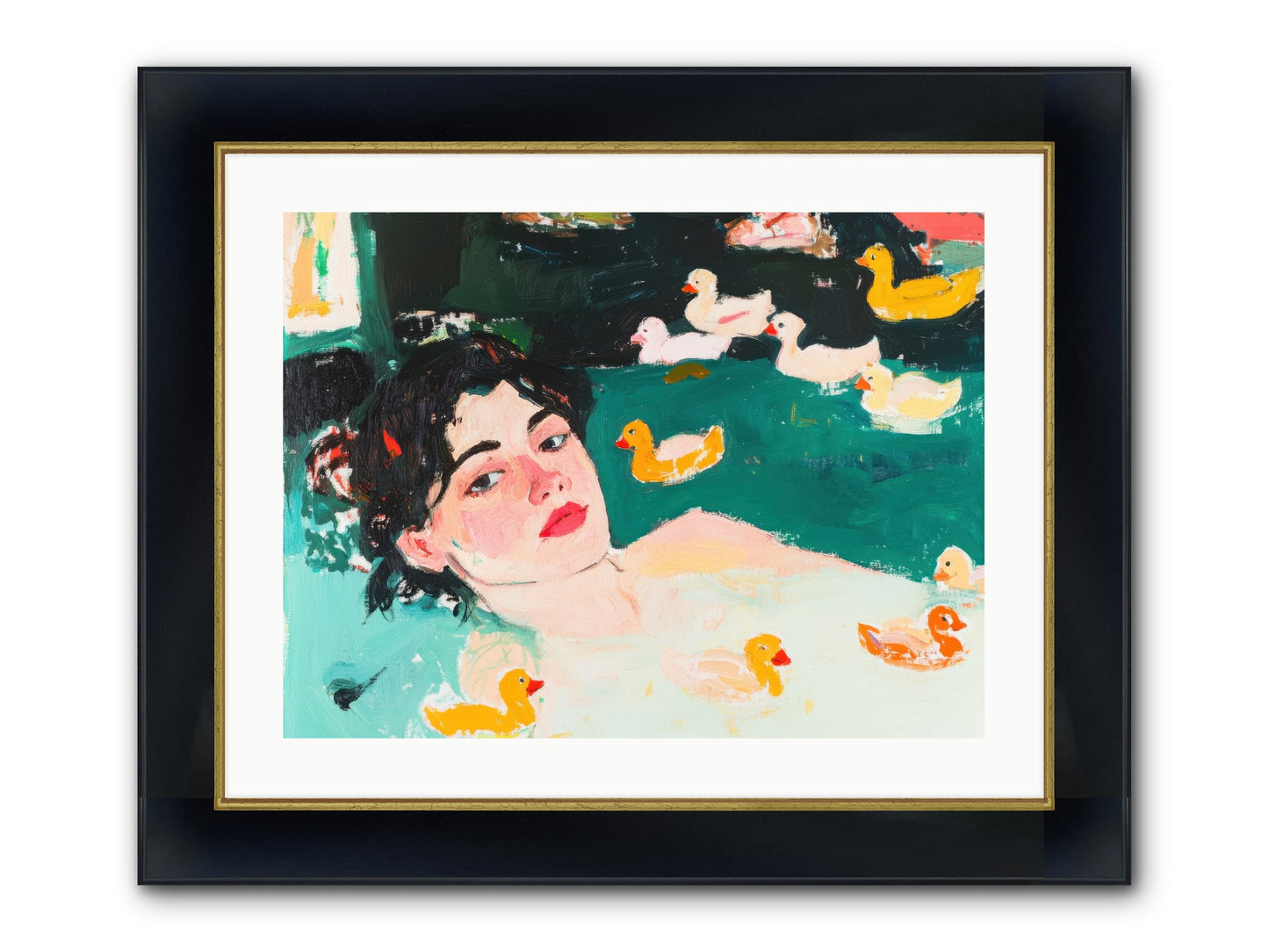 Champagne Soak Framed Print - Wide Black w/Gold 24x18