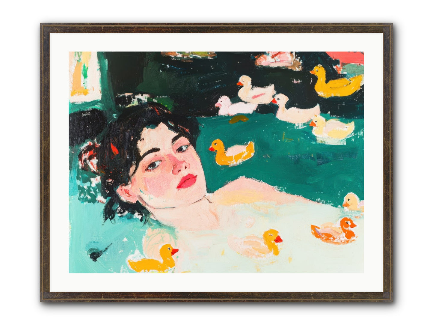 Champagne Soak Framed Print - Slimwoods Black/Gold 32x24