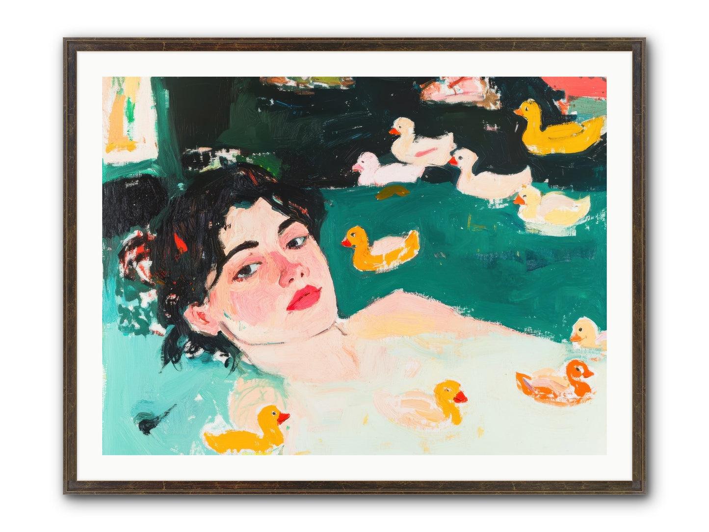 Champagne Soak Framed Print - Slimwoods Black/Gold 40x30
