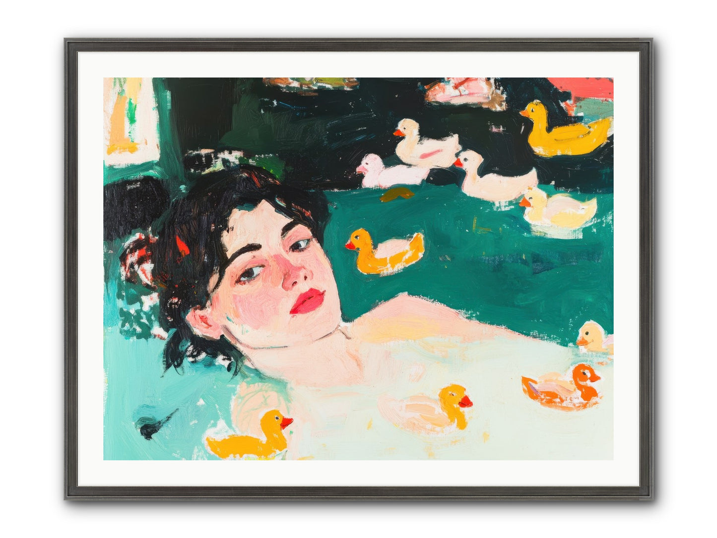 Champagne Soak Framed Print - Slimwoods Black/Silver 40x30