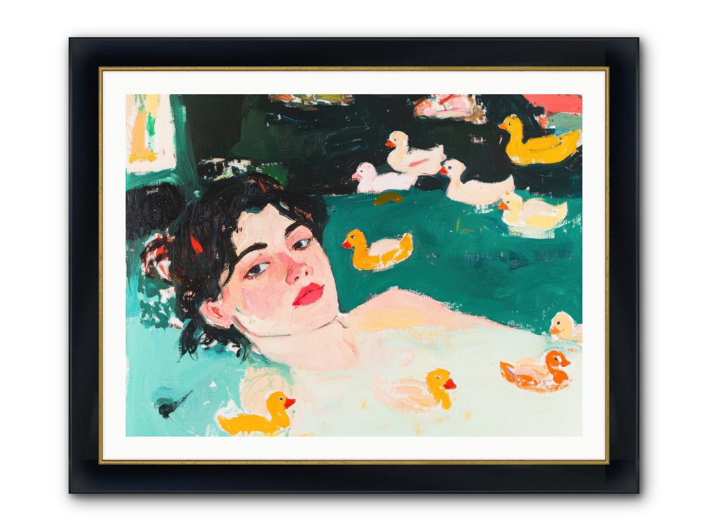 Champagne Soak Framed Print - Wide Black w/Gold 40x30