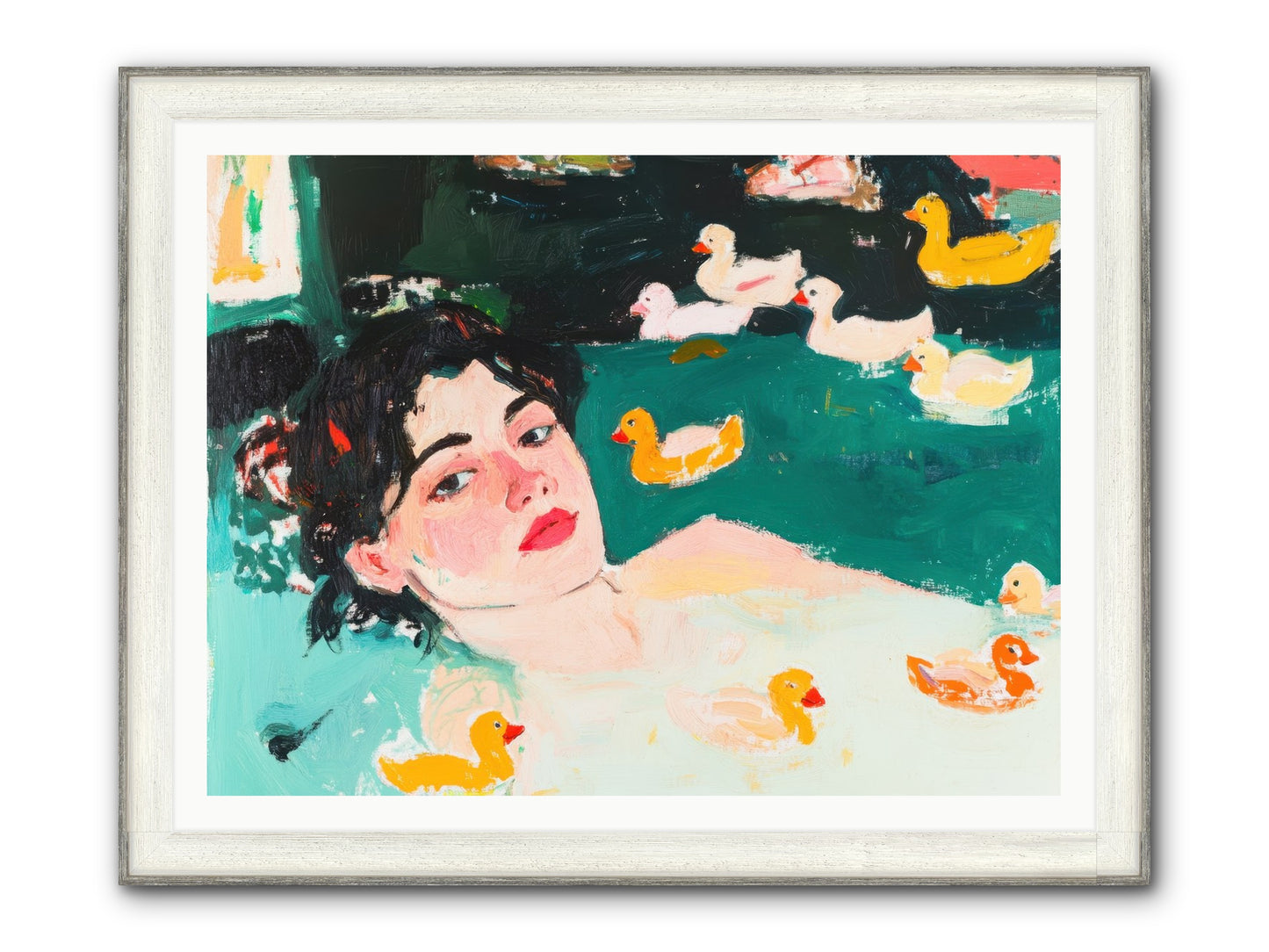 Champagne Soak Framed Print - Driftwood White 48x36