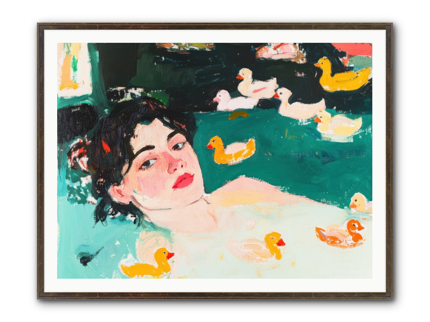 Champagne Soak Framed Print - Slimwoods Black/Gold 48x36