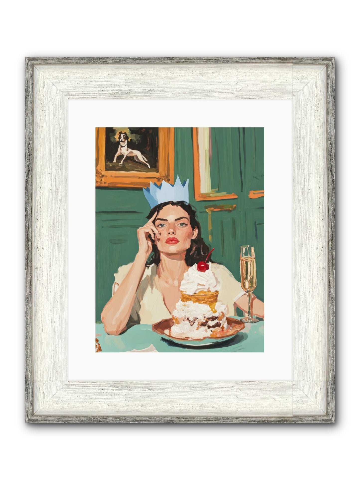 Champagne Toast To Everything Framed Print - Driftwood White 12x16