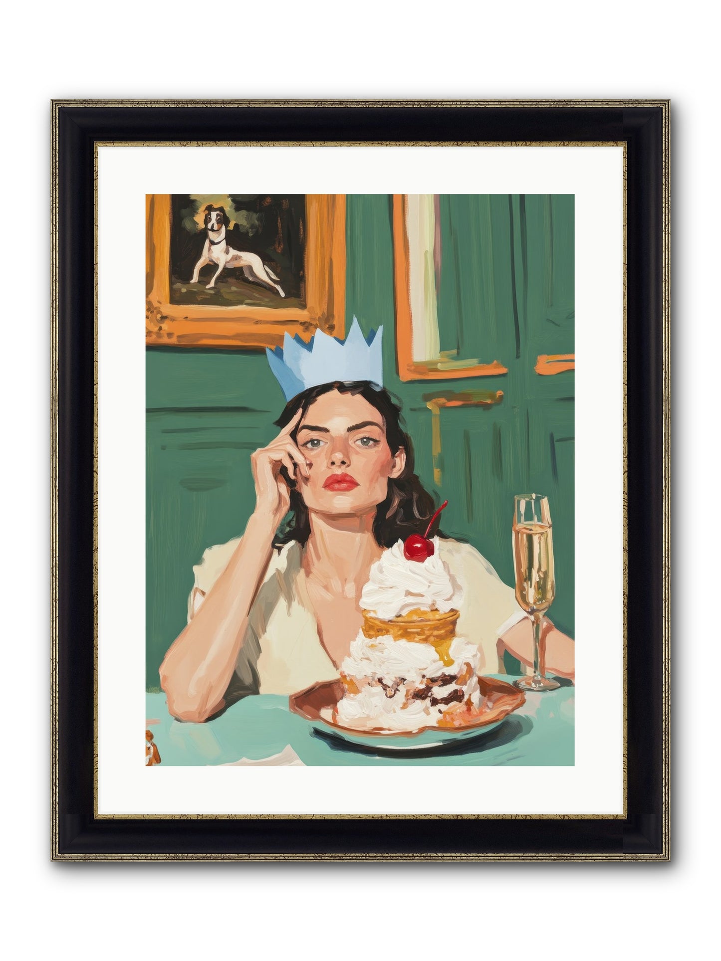 Champagne Toast To Everything Framed Print - Black & Gold 18x24