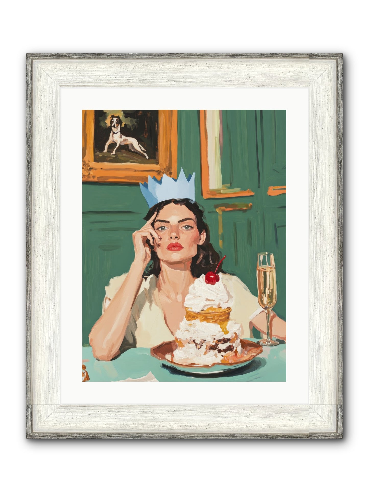 Champagne Toast To Everything Framed Print - Driftwood White 18x24