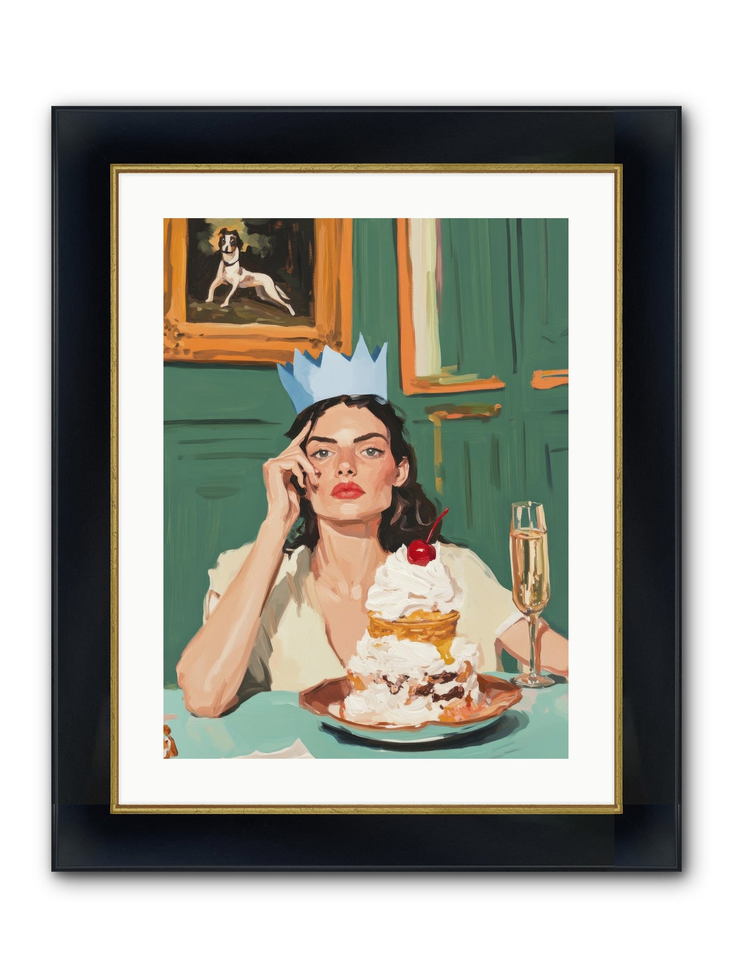Champagne Toast To Everything Framed Print - Wide Black w/Gold 18x24