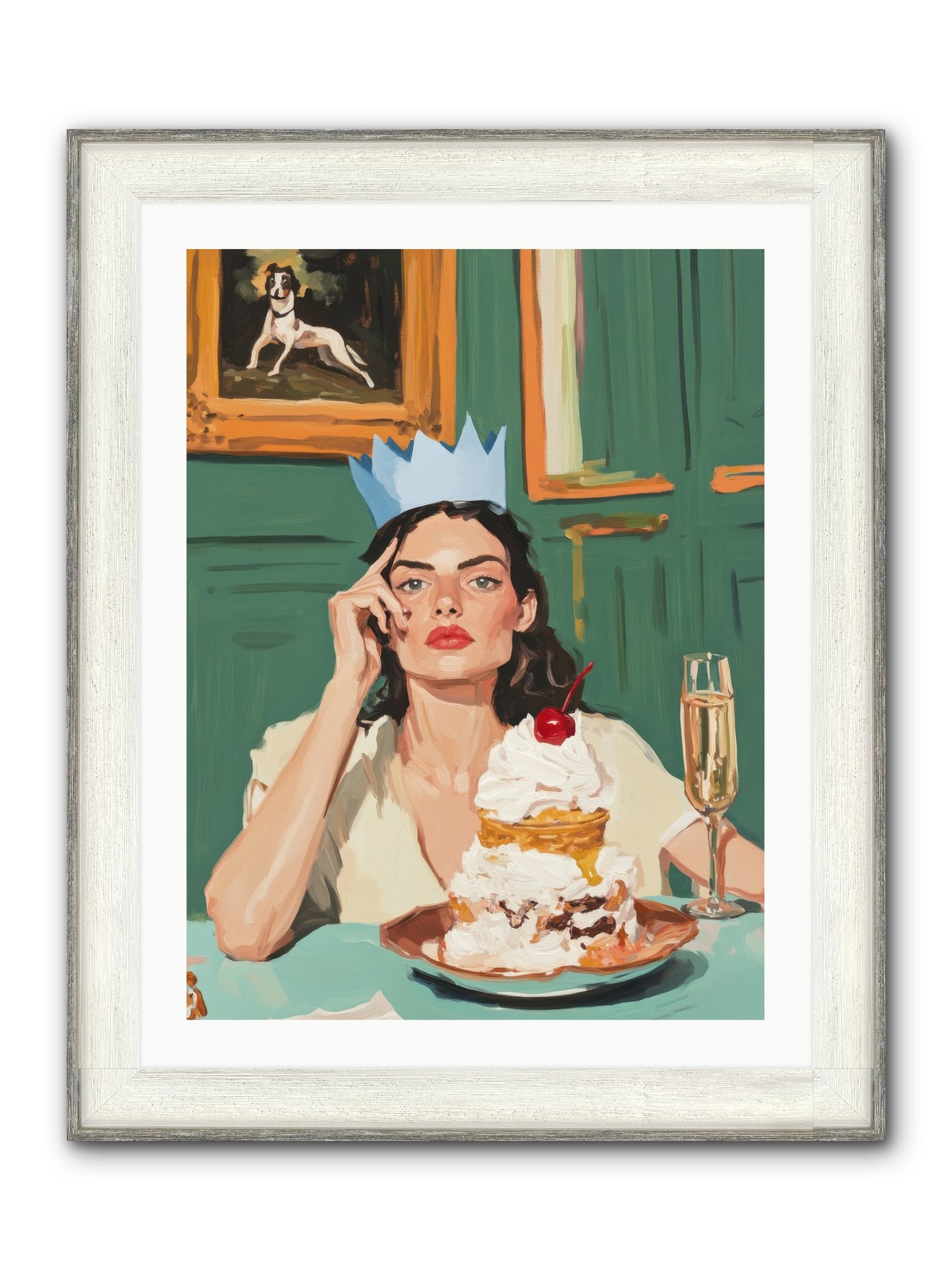 Champagne Toast To Everything Framed Print - Driftwood White 24x32