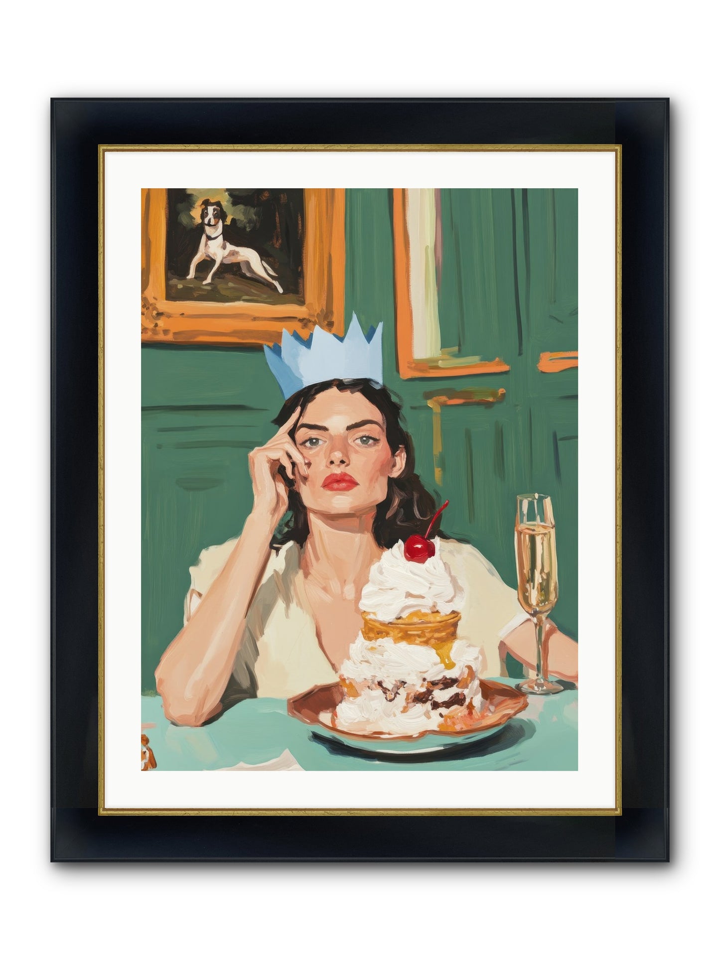 Champagne Toast To Everything Framed Print - Wide Black w/Gold 24x32