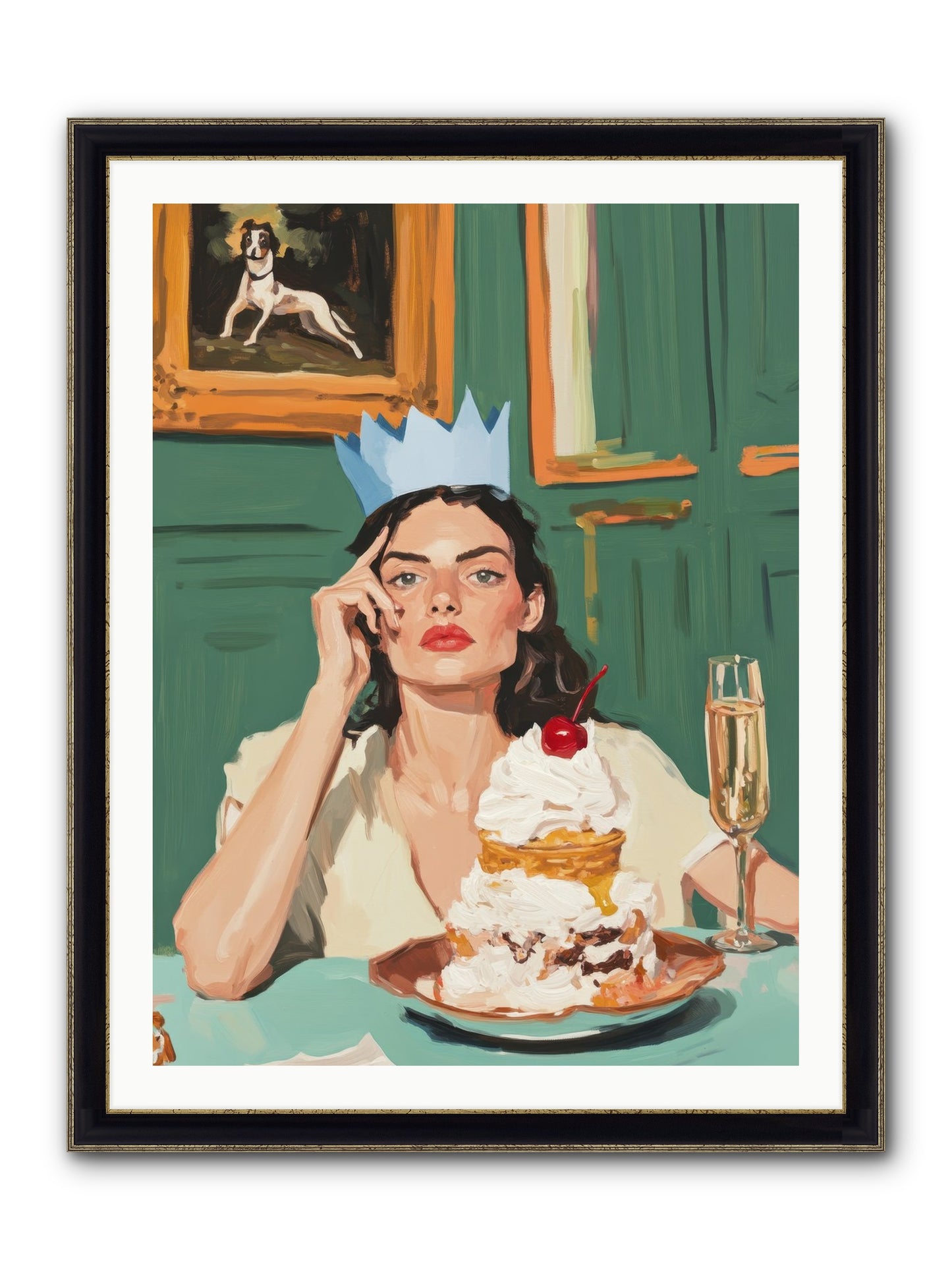 Champagne Toast To Everything Framed Print - Black & Gold 30x40