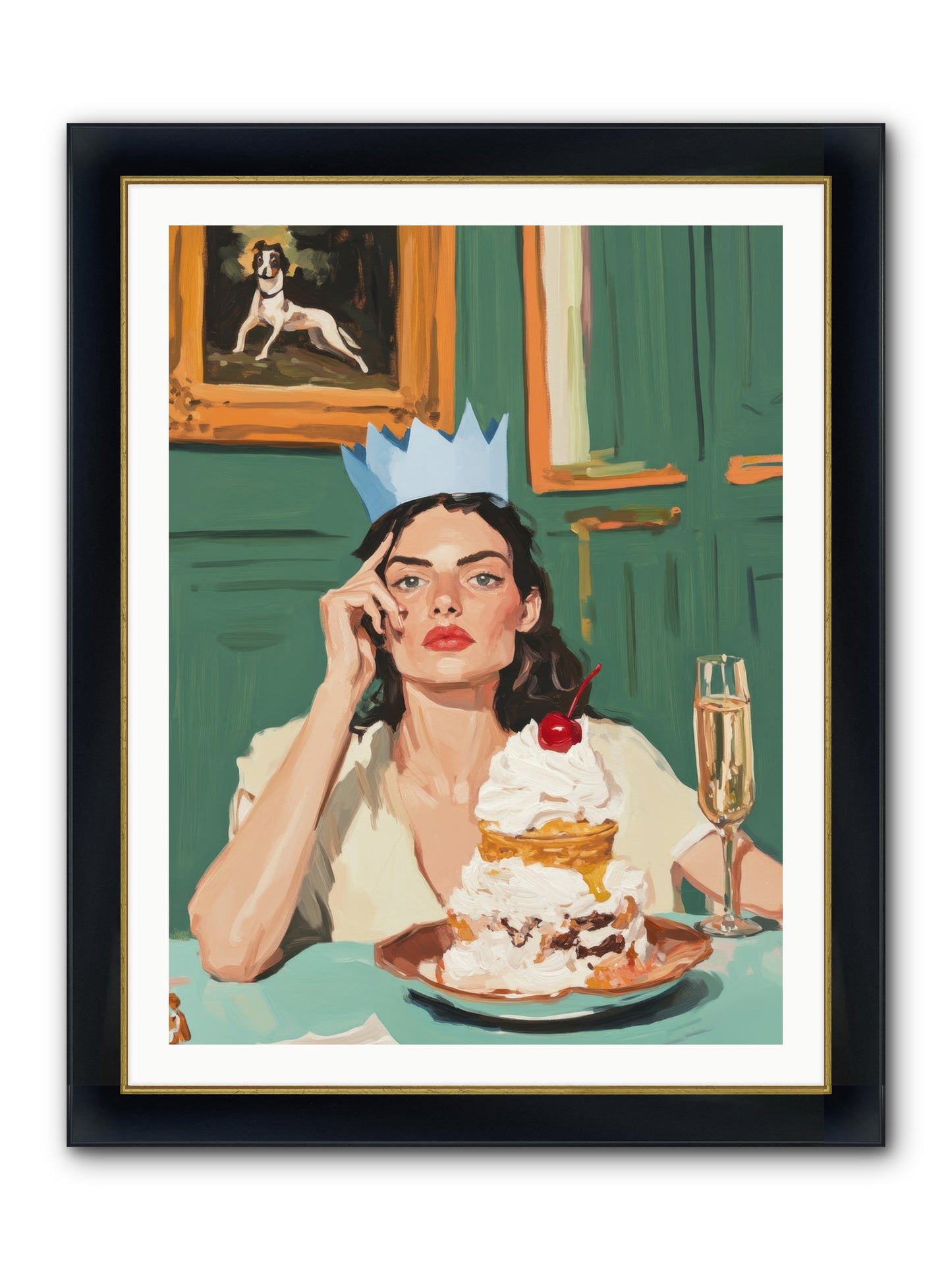 Champagne Toast To Everything Framed Print - Wide Black w/Gold 30x40