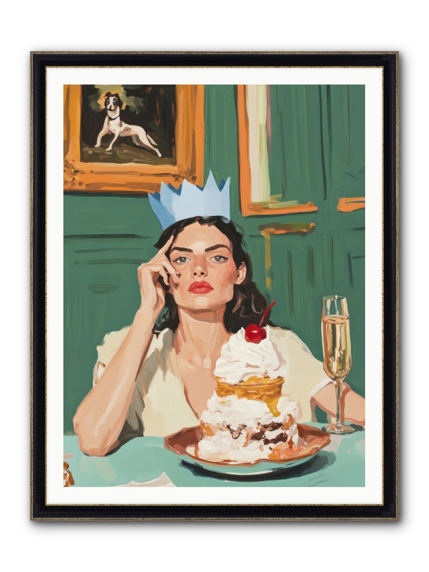 Champagne Toast To Everything Framed Print - Black & Gold 36x48