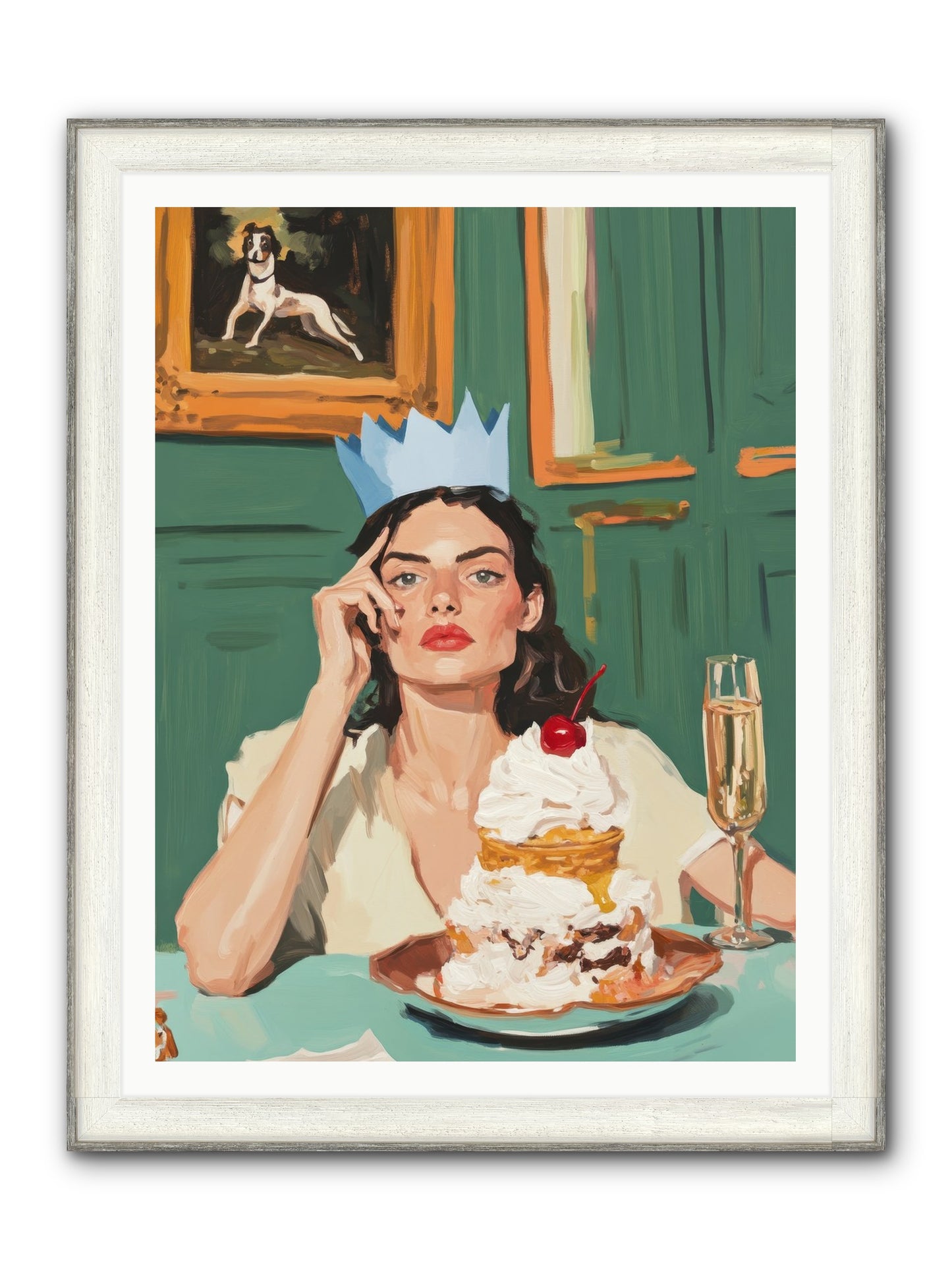 Champagne Toast To Everything Framed Print - Driftwood White 36x48