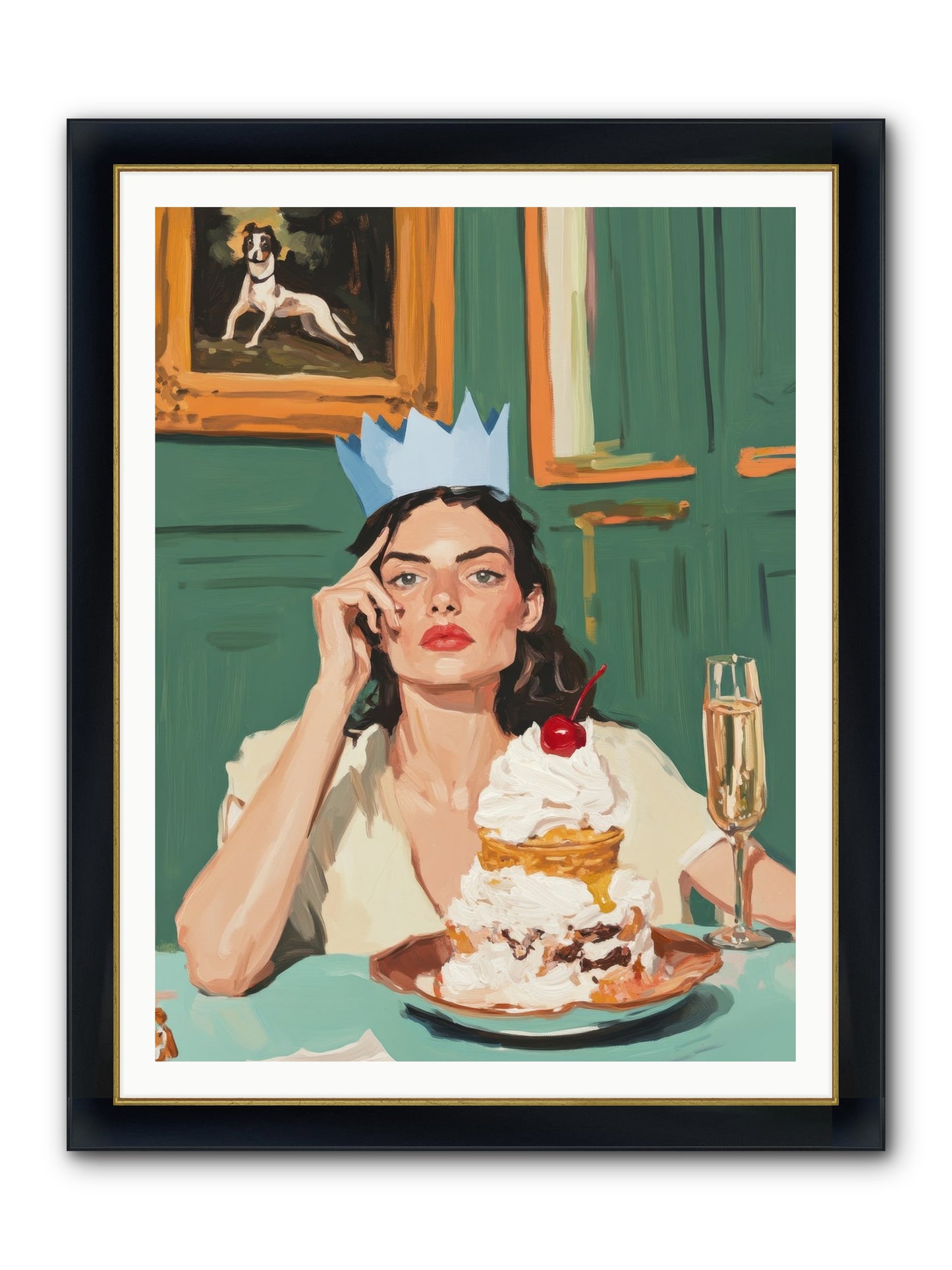 Champagne Toast To Everything Framed Print - Wide Black w/Gold 36x48