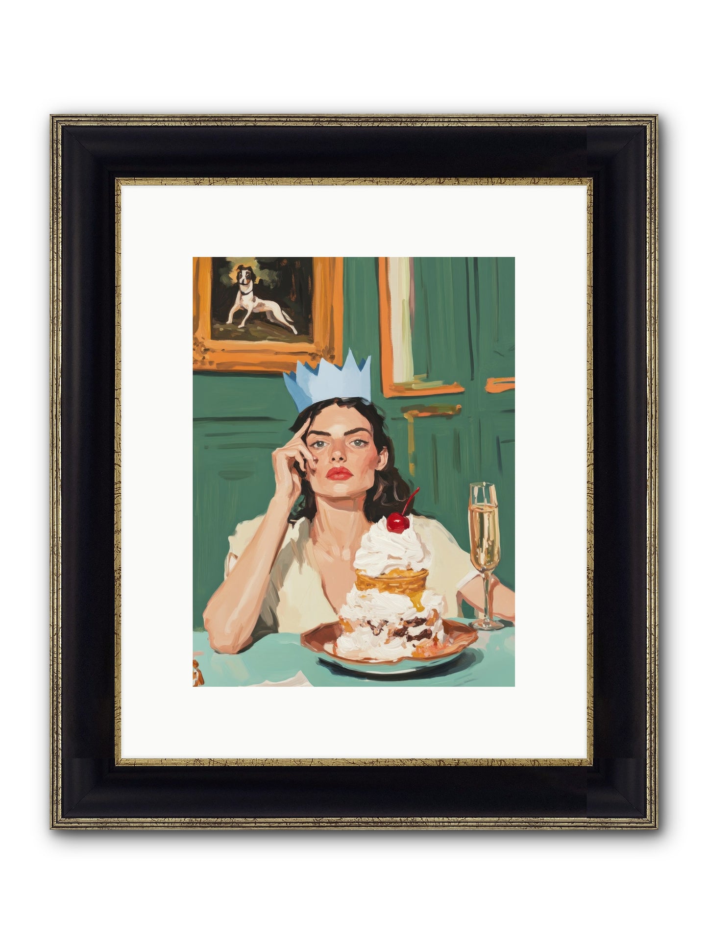 Champagne Toast To Everything Framed Print - Black & Gold 9x12