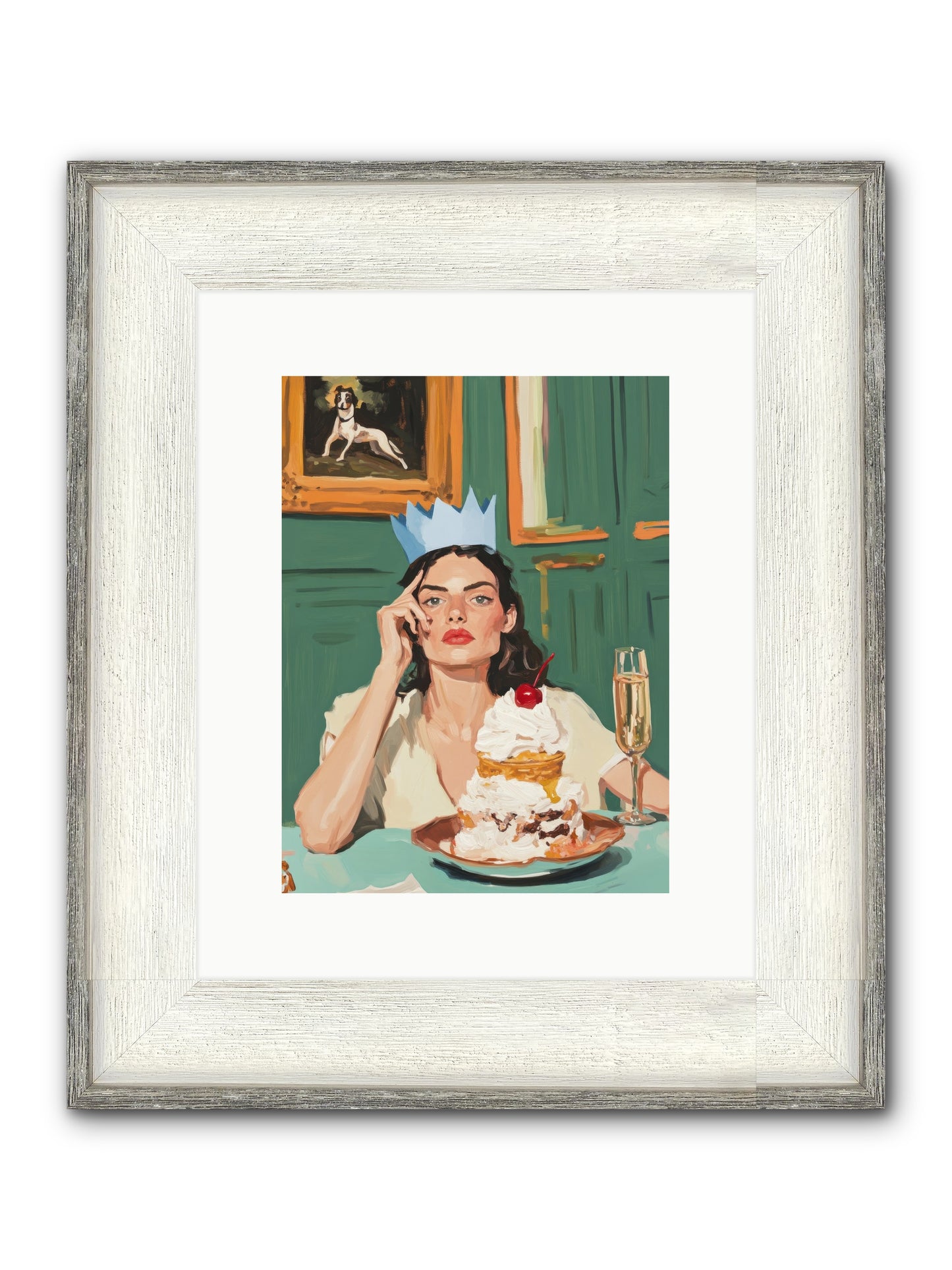 Champagne Toast To Everything Framed Print - Driftwood White 9x12
